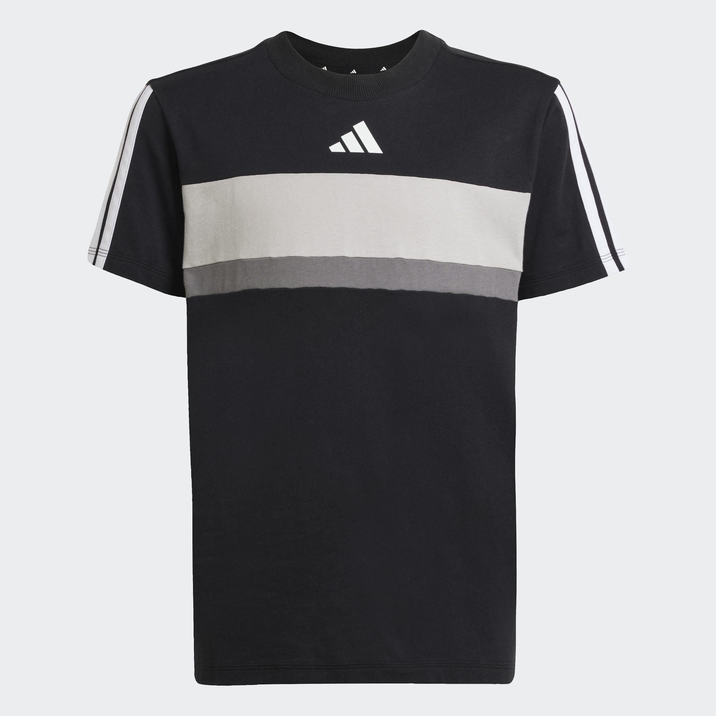 Kids Unisex Seasonal Essentials Tiberio 3-Stripes T-Shirt, Black, A901_ONE, large image number 2