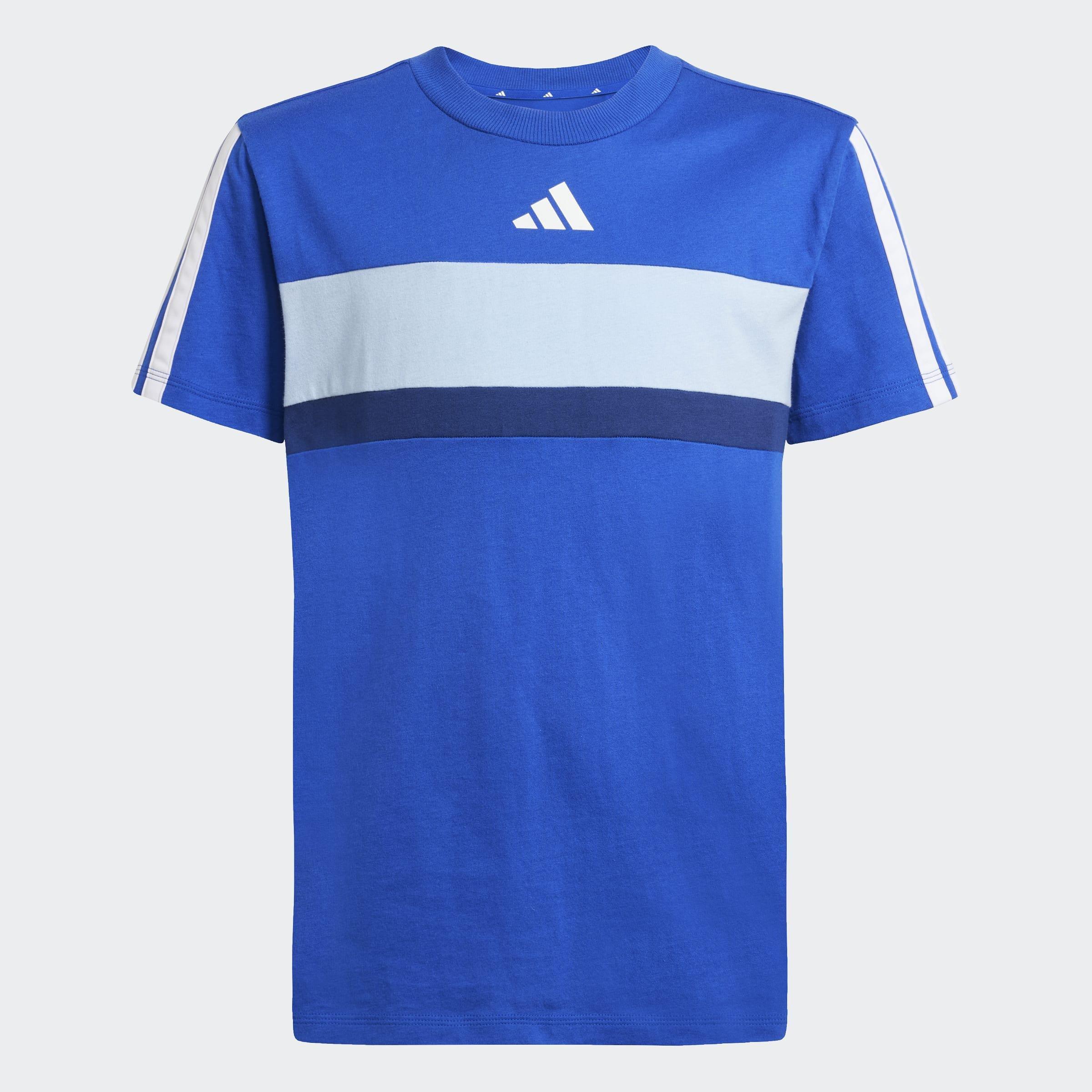 Kids Unisex Seasonal Essentials Tiberio 3-Stripes T-Shirt, Blue, A901_ONE, large image number 2