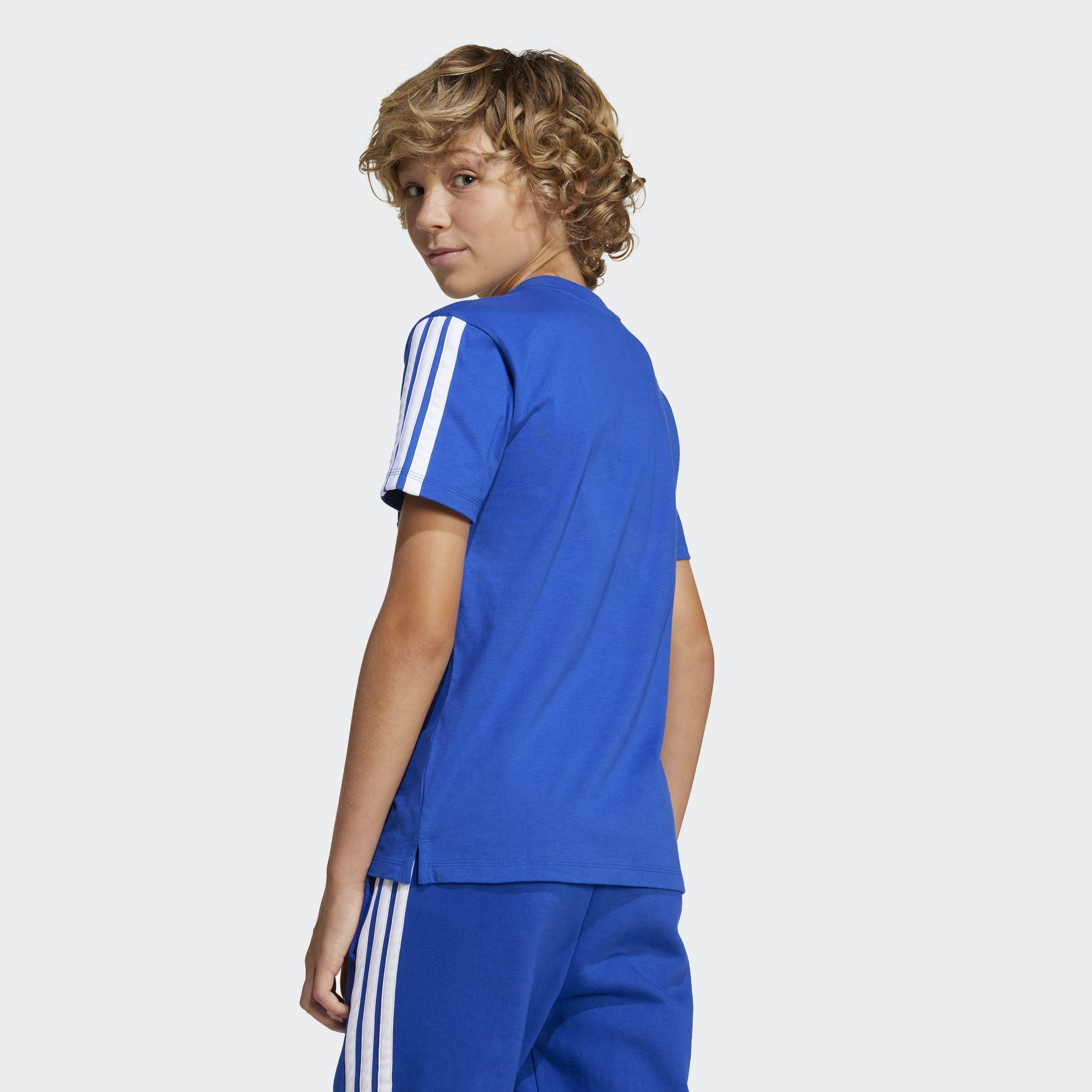 Kids Unisex Seasonal Essentials Tiberio 3-Stripes T-Shirt, Blue, A901_ONE, large image number 5