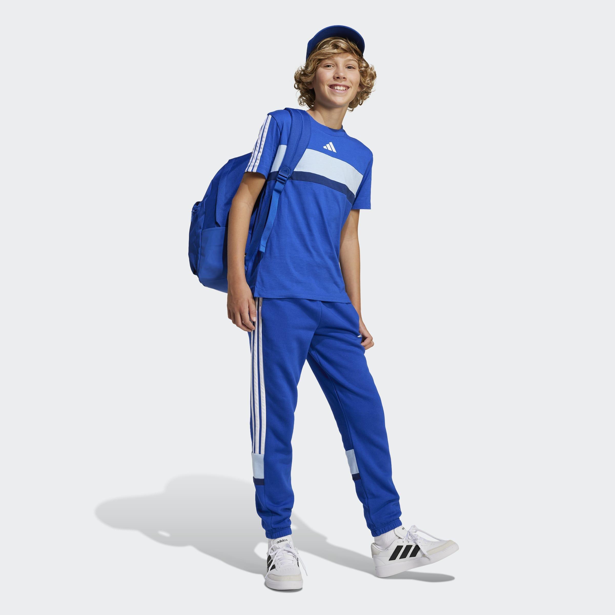 Kids Unisex Seasonal Essentials Tiberio 3-Stripes T-Shirt, Blue, A901_ONE, large image number 14