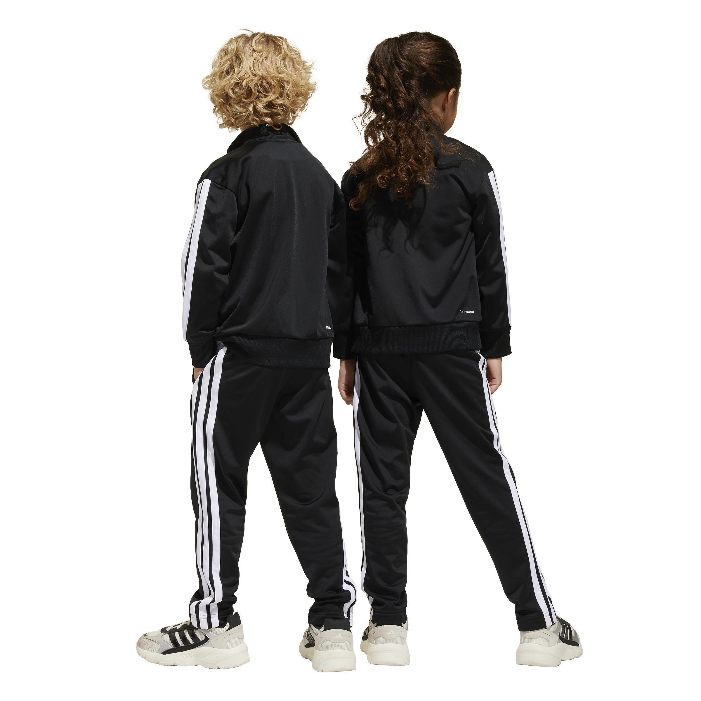 Kids Unisex Seasonal Essentials Tiberio 3-Stripes Tricot Track Suit, Black, A901_ONE, large image number 2