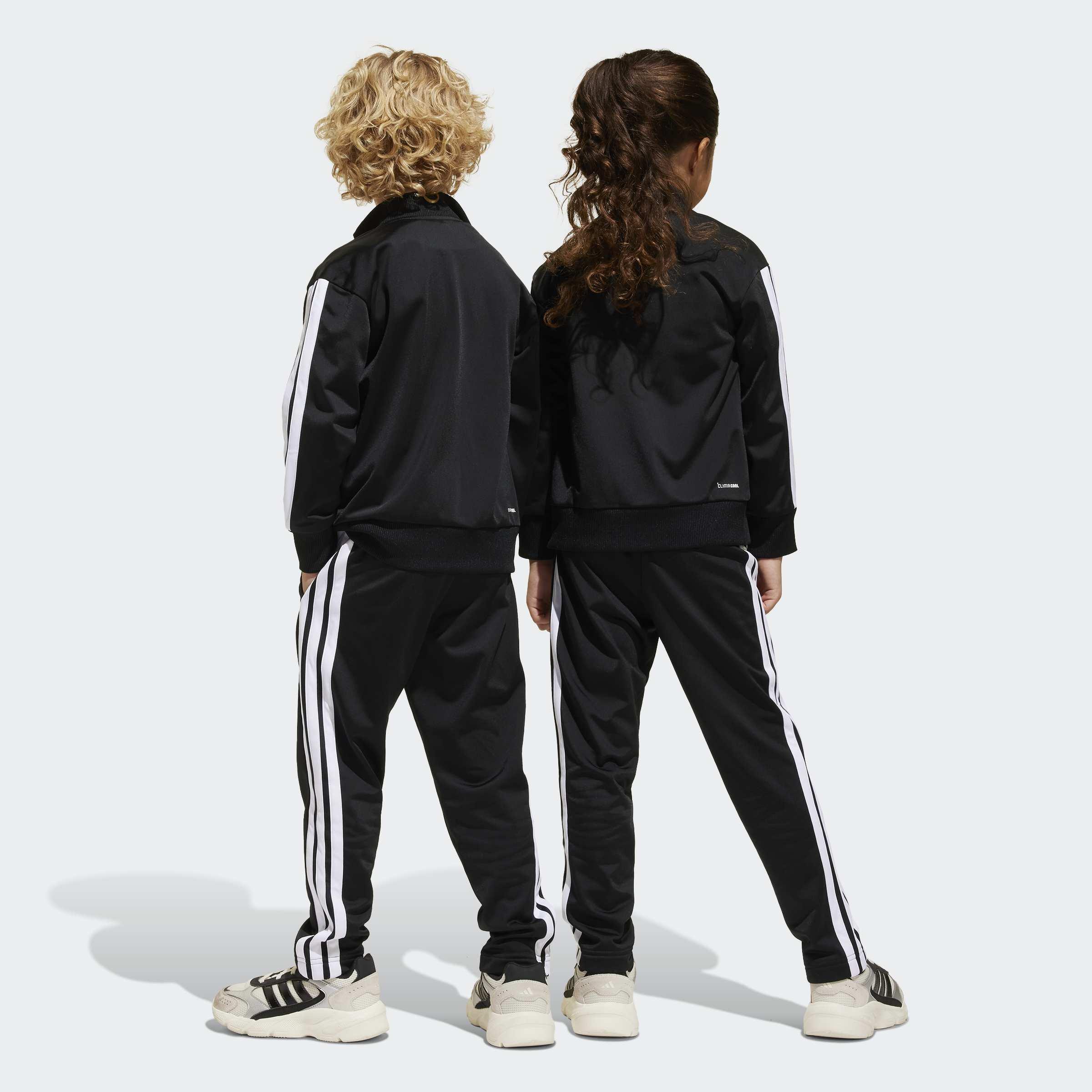 Kids Unisex Seasonal Essentials Tiberio 3-Stripes Tricot Track Suit, Black, A901_ONE, large image number 3