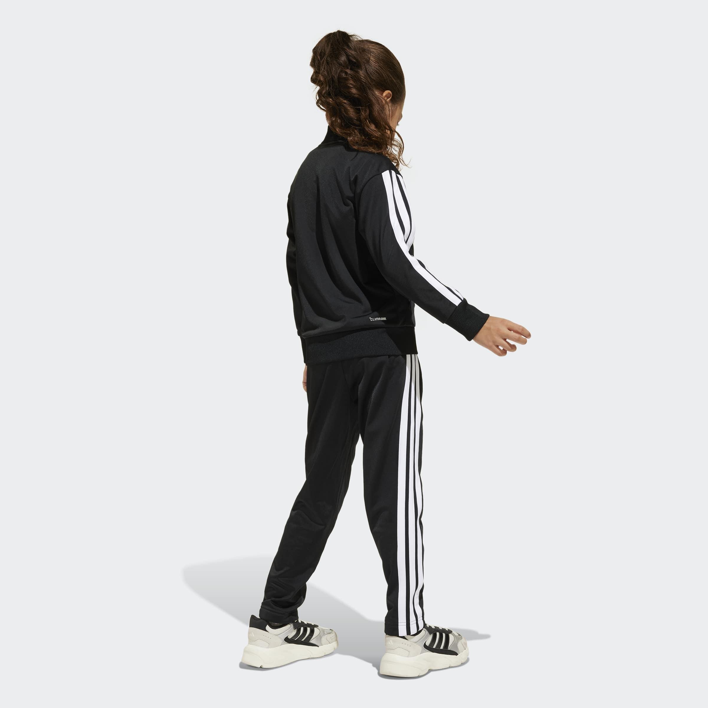 Kids Unisex Seasonal Essentials Tiberio 3-Stripes Tricot Track Suit, Black, A901_ONE, large image number 4