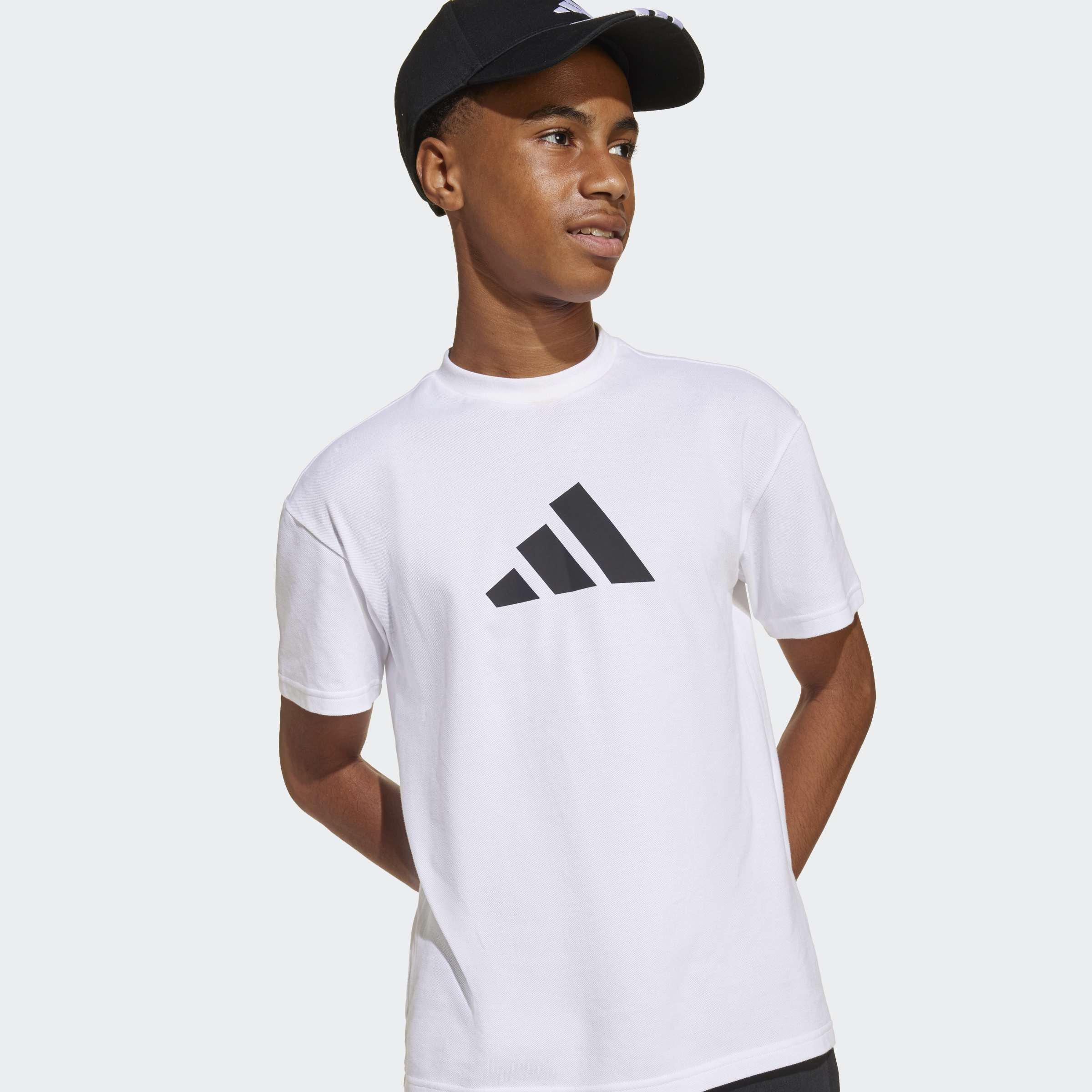 Kids Unisex Future Icons Logo T-Shirt, White, A901_ONE, large image number 8