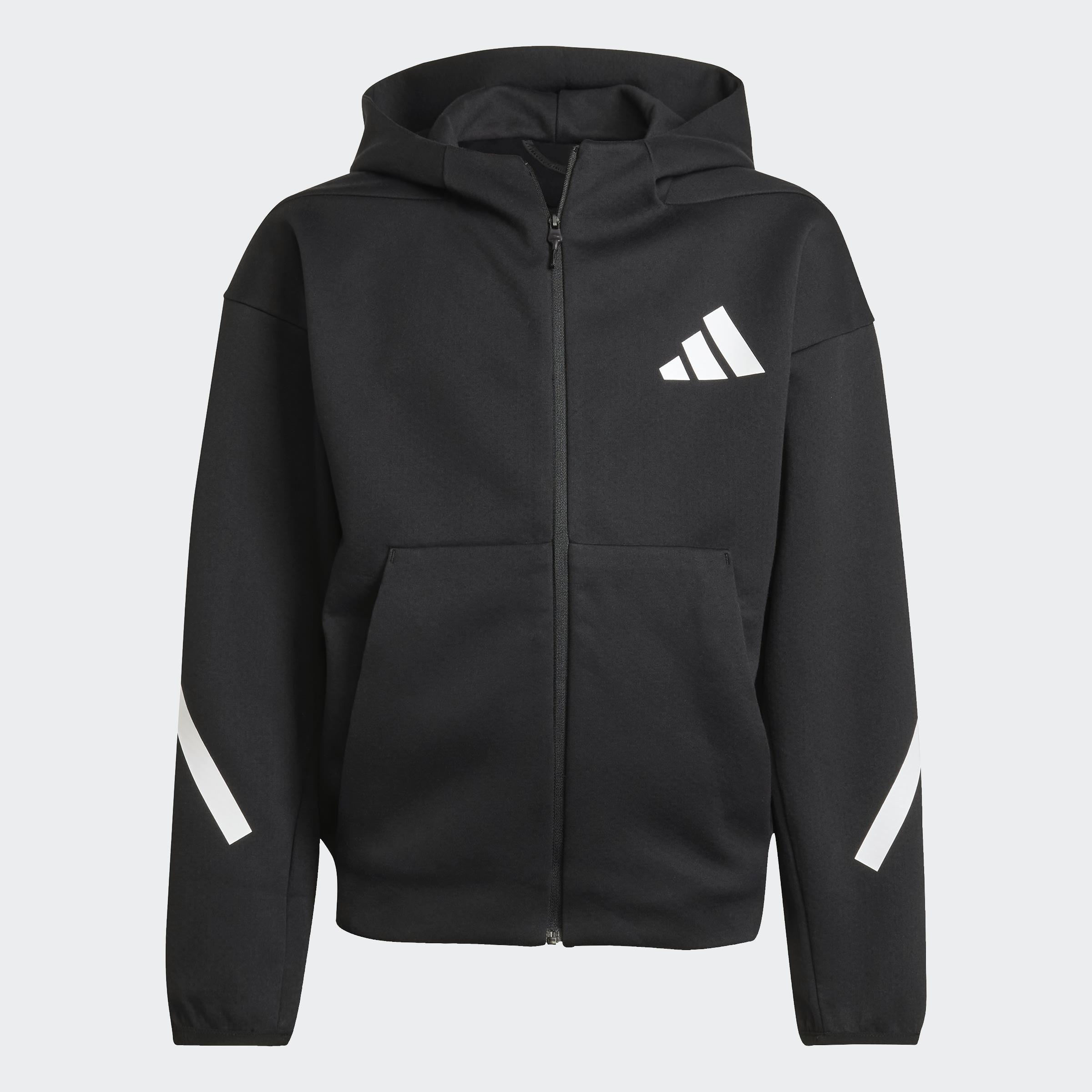 Unisex Kids adidas Z.N.E. Full-Zip Hooded Track Jacket, Black