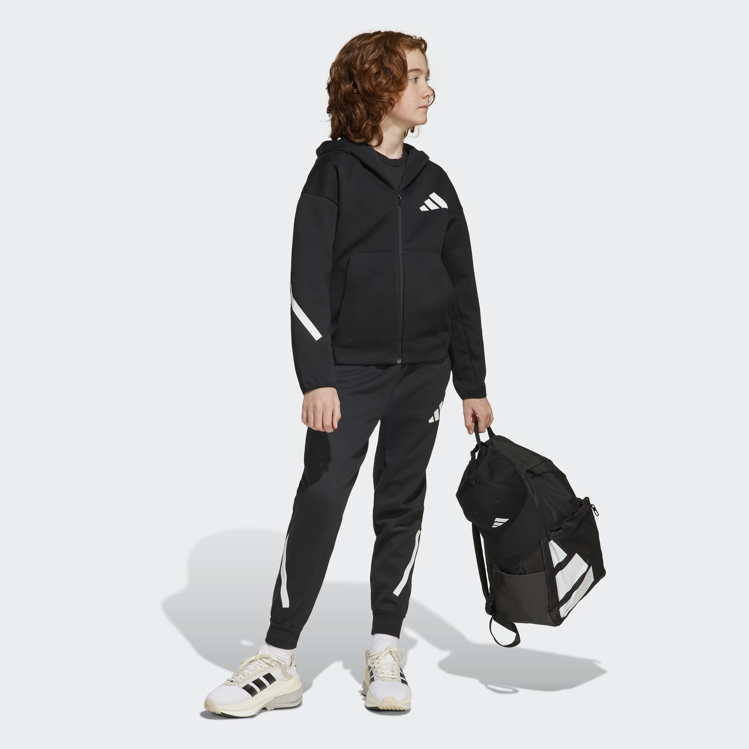 Unisex Kids adidas Z.N.E. Full-Zip Hooded Track Jacket, Black, A901_ONE, large image number 5