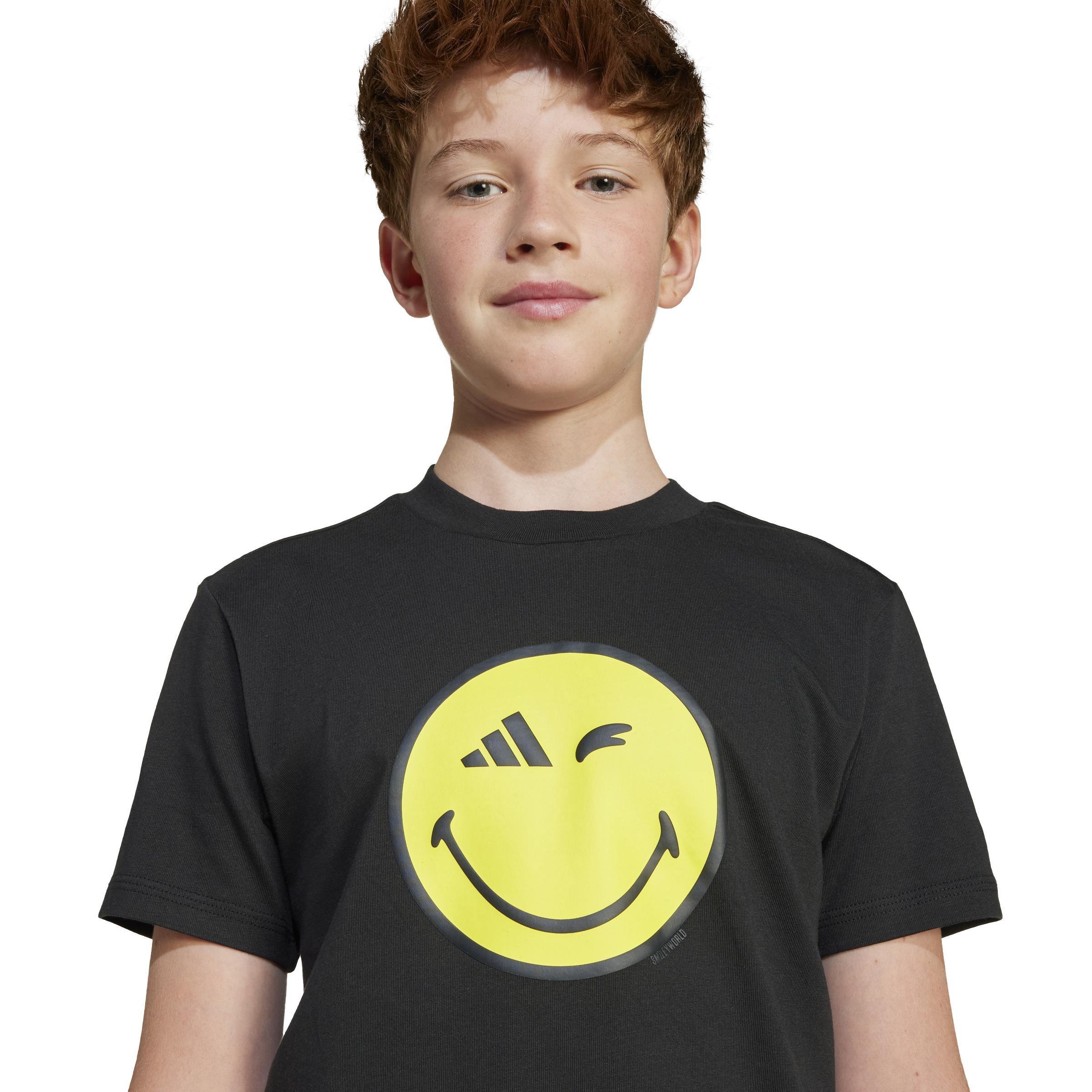 Kids Unisex adidas x Smileyworld Graphics Tee, Black, A901_ONE, large image number 7