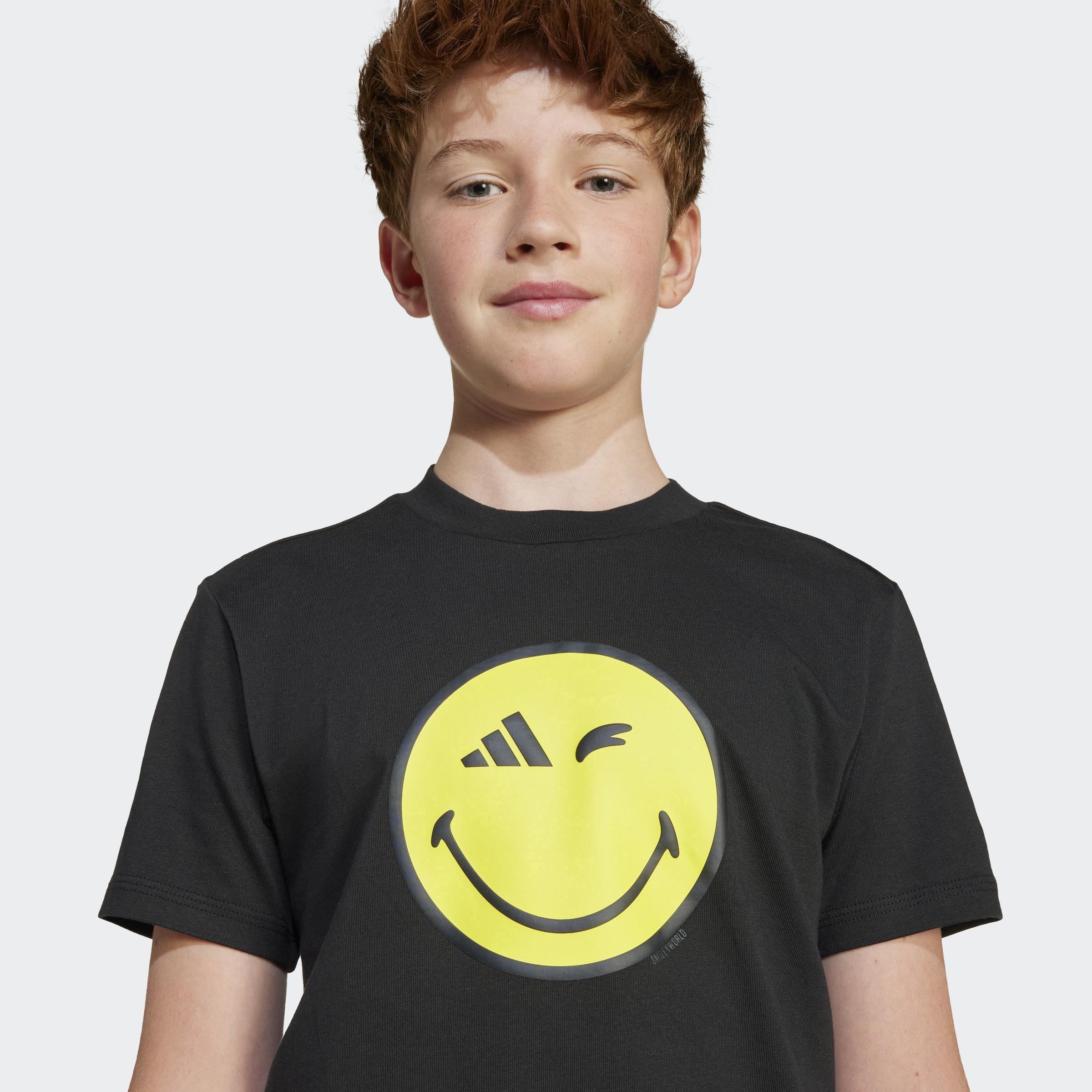Kids Unisex adidas x Smileyworld Graphics Tee, Black, A901_ONE, large image number 9