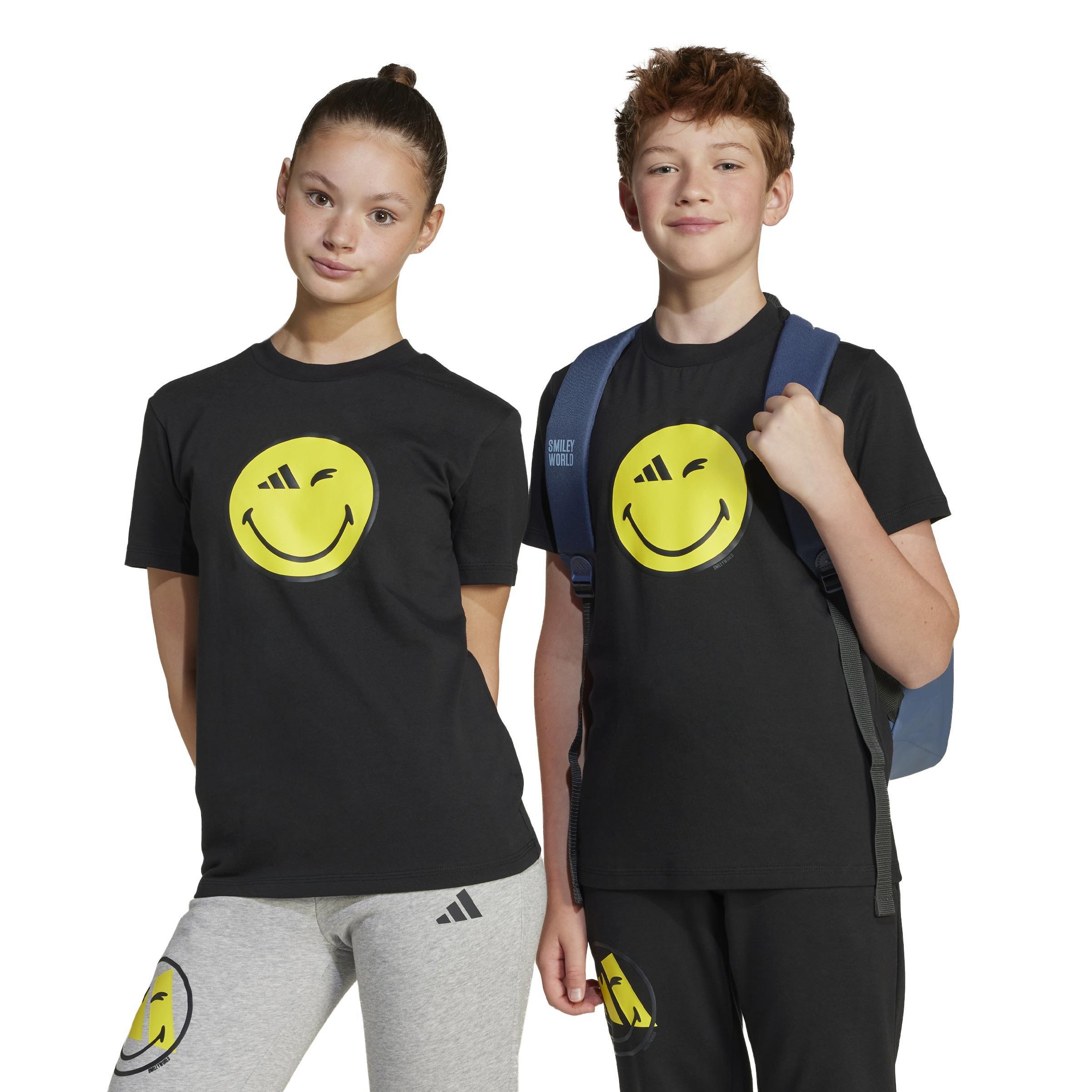 Kids Unisex adidas x Smileyworld Graphics Tee, Black, A901_ONE, large image number 10