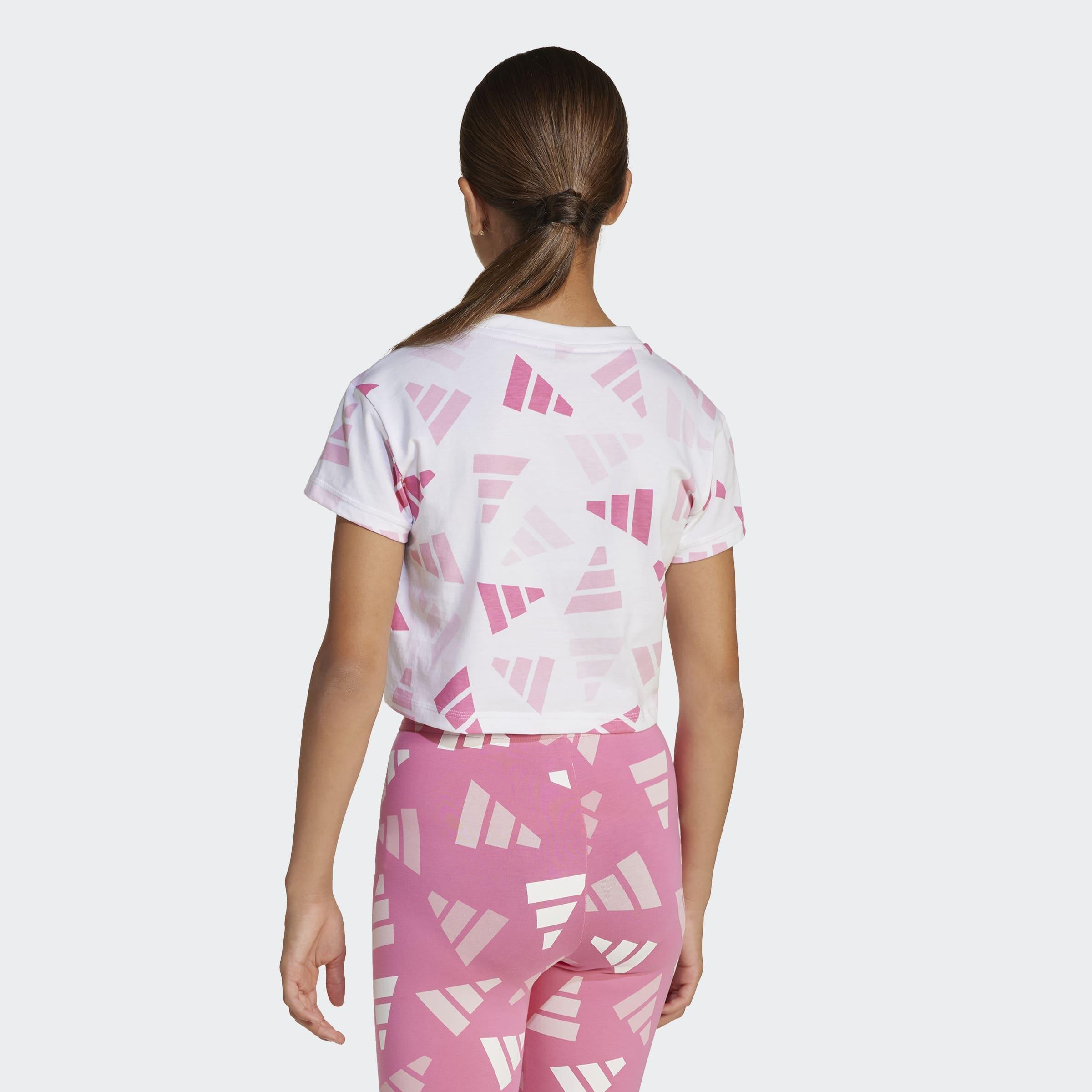 Kids Seasonal Essentials Logo Celebration Crop T-Shirt, White