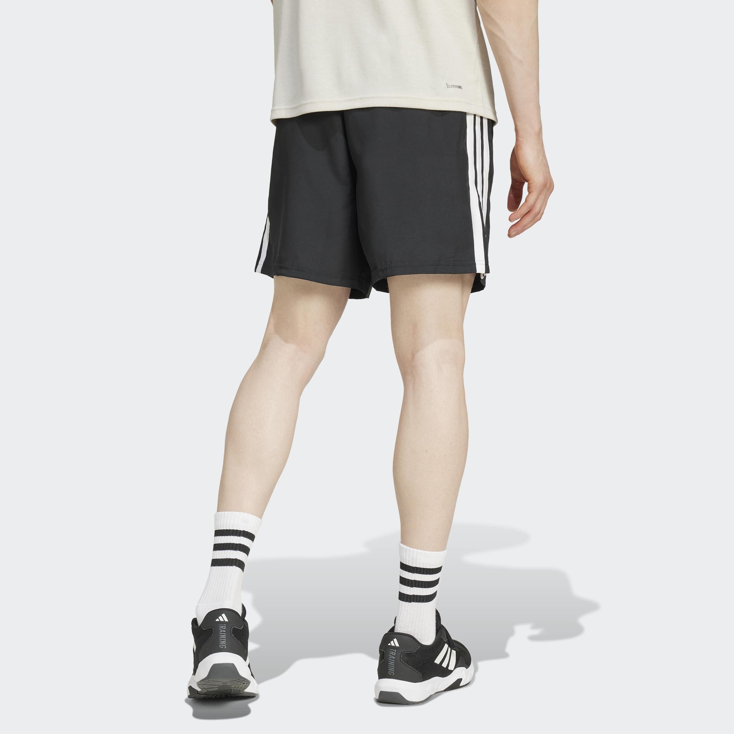 Essentials Training 3-Stripes Woven Shorts, Black
