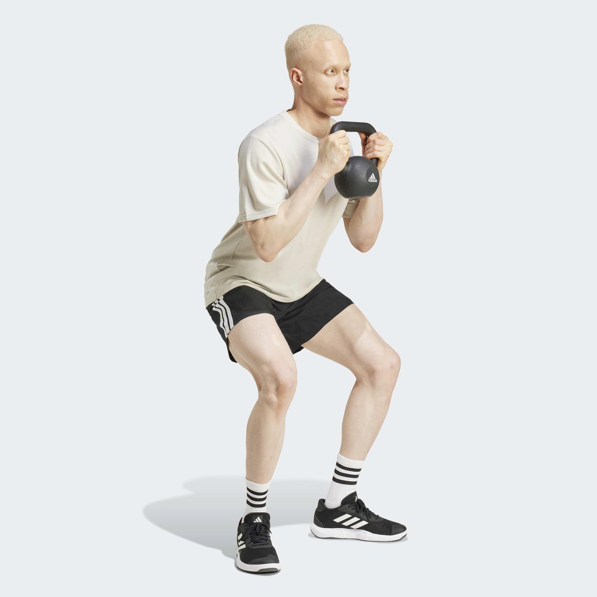 Essentials Training 3-Stripes Woven Shorts, Black