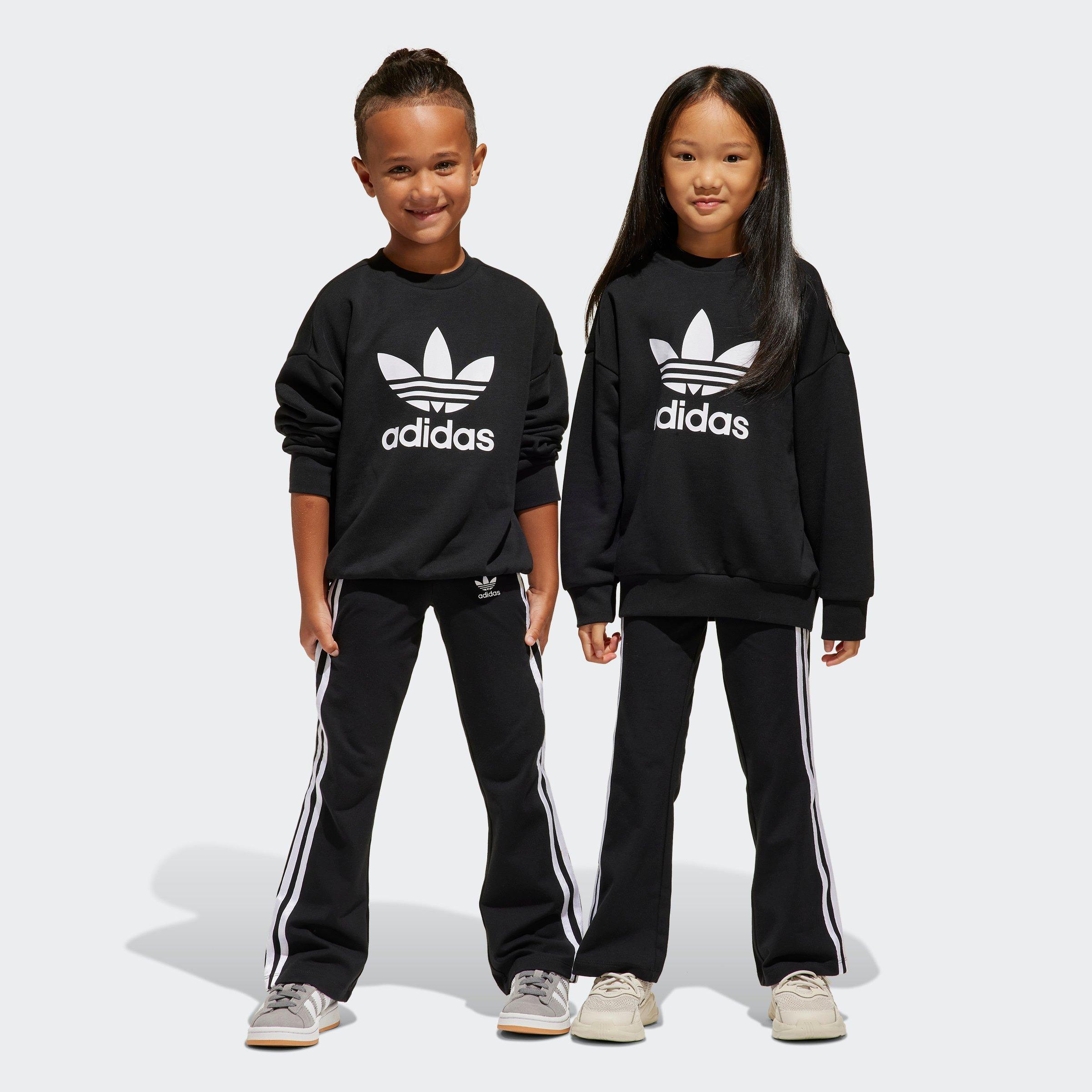Kids Unisex Loose Crew Flared Legging Set, Black, A901_ONE, large image number 0