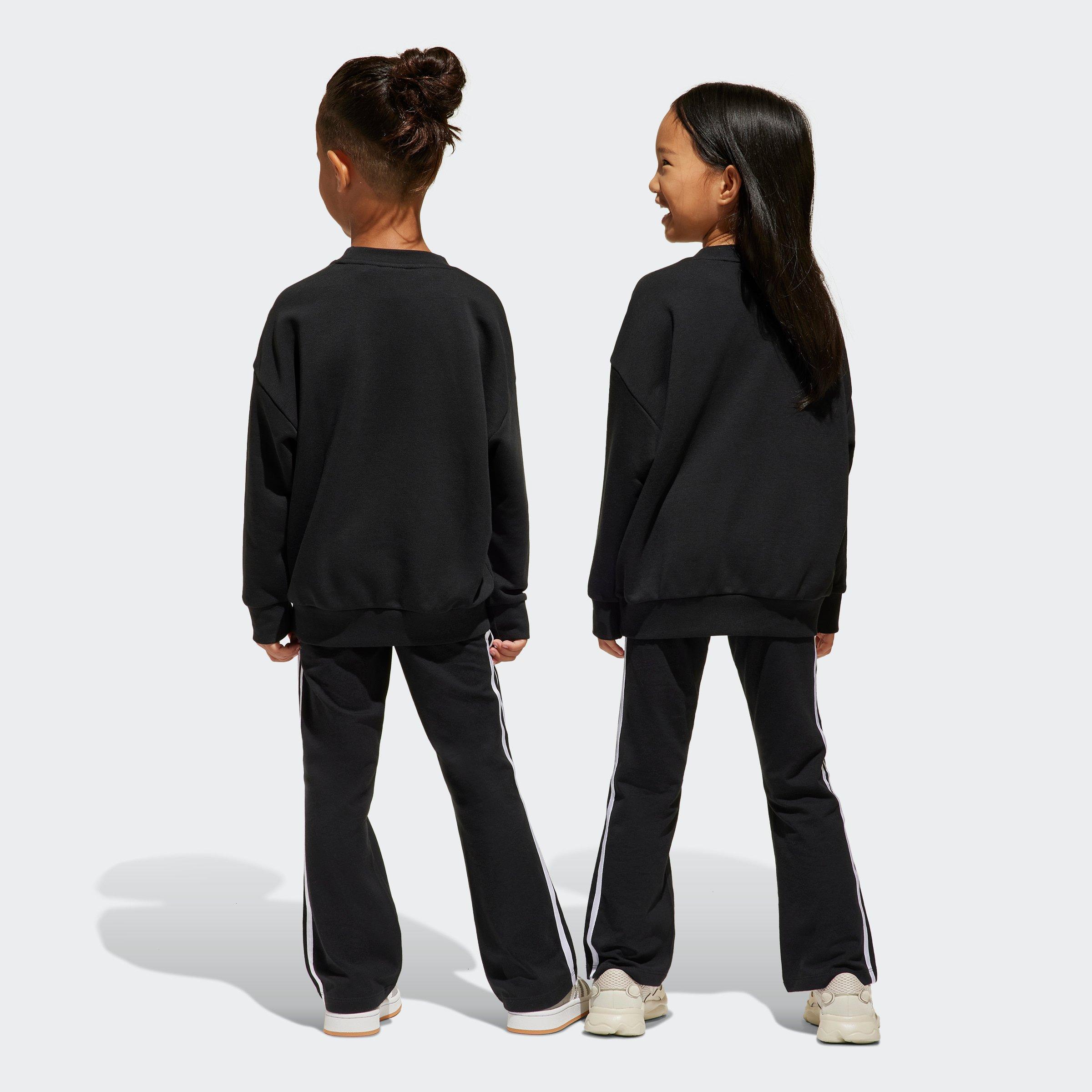 Kids Unisex Loose Crew Flared Legging Set, Black