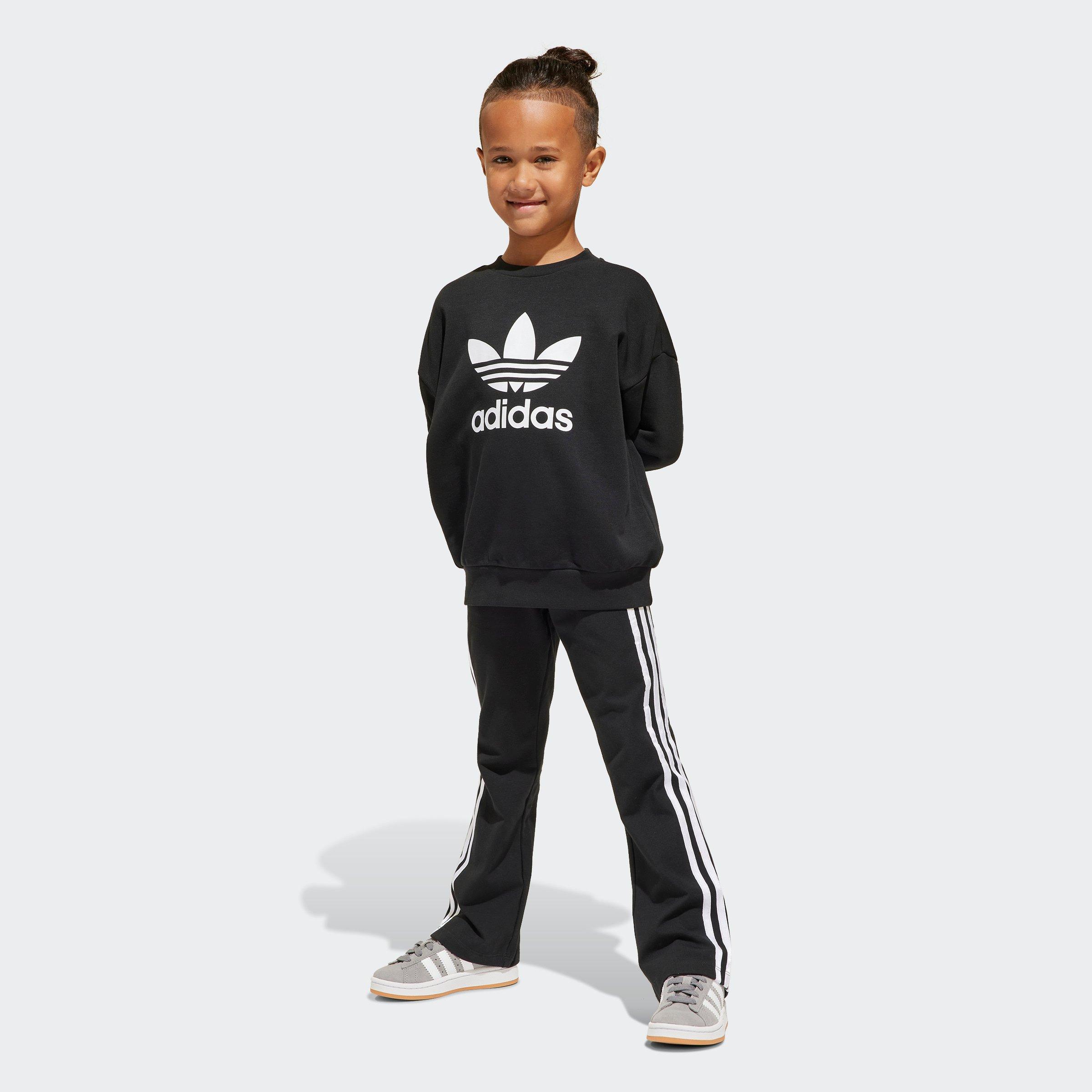 Kids Unisex Loose Crew Flared Legging Set, Black, A901_ONE, large image number 2