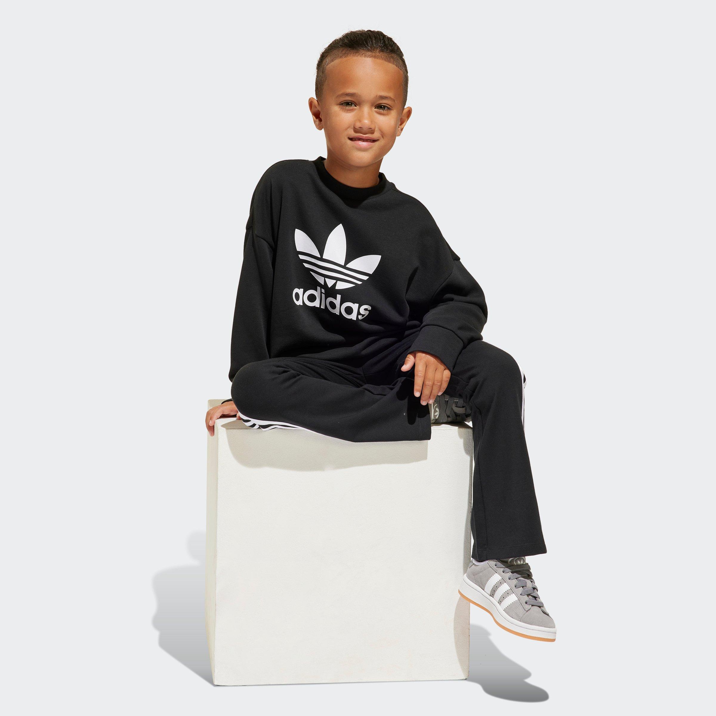 Kids Unisex Loose Crew Flared Legging Set, Black, A901_ONE, large image number 3