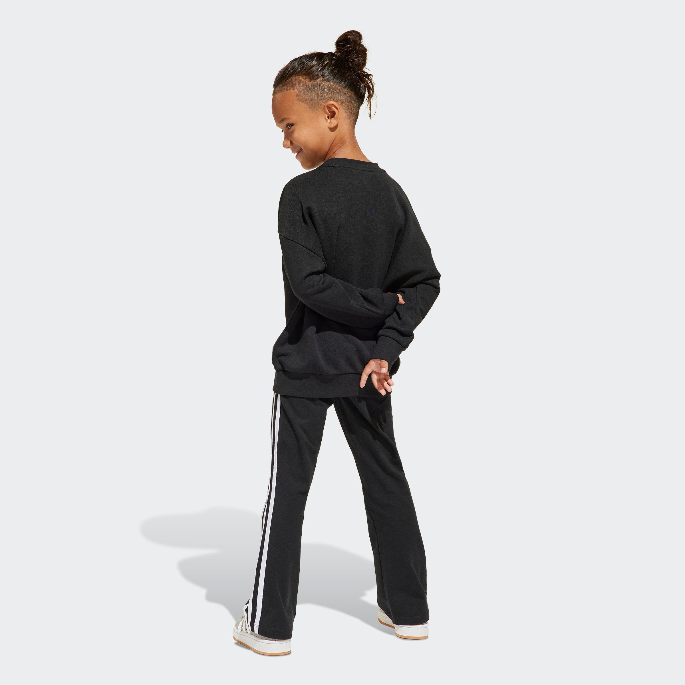 Kids Unisex Loose Crew Flared Legging Set, Black, A901_ONE, large image number 4