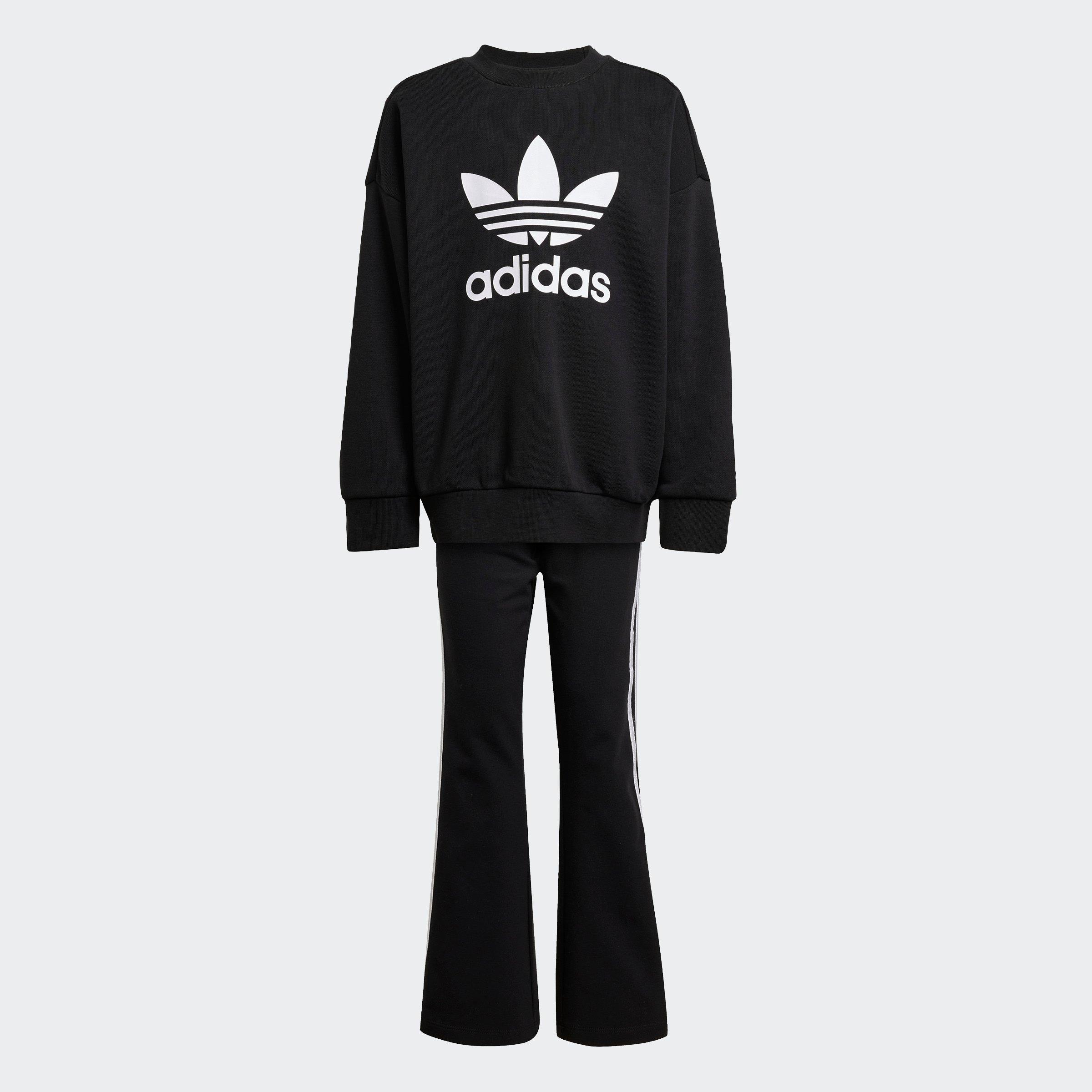 Kids Unisex Loose Crew Flared Legging Set, Black, A901_ONE, large image number 7