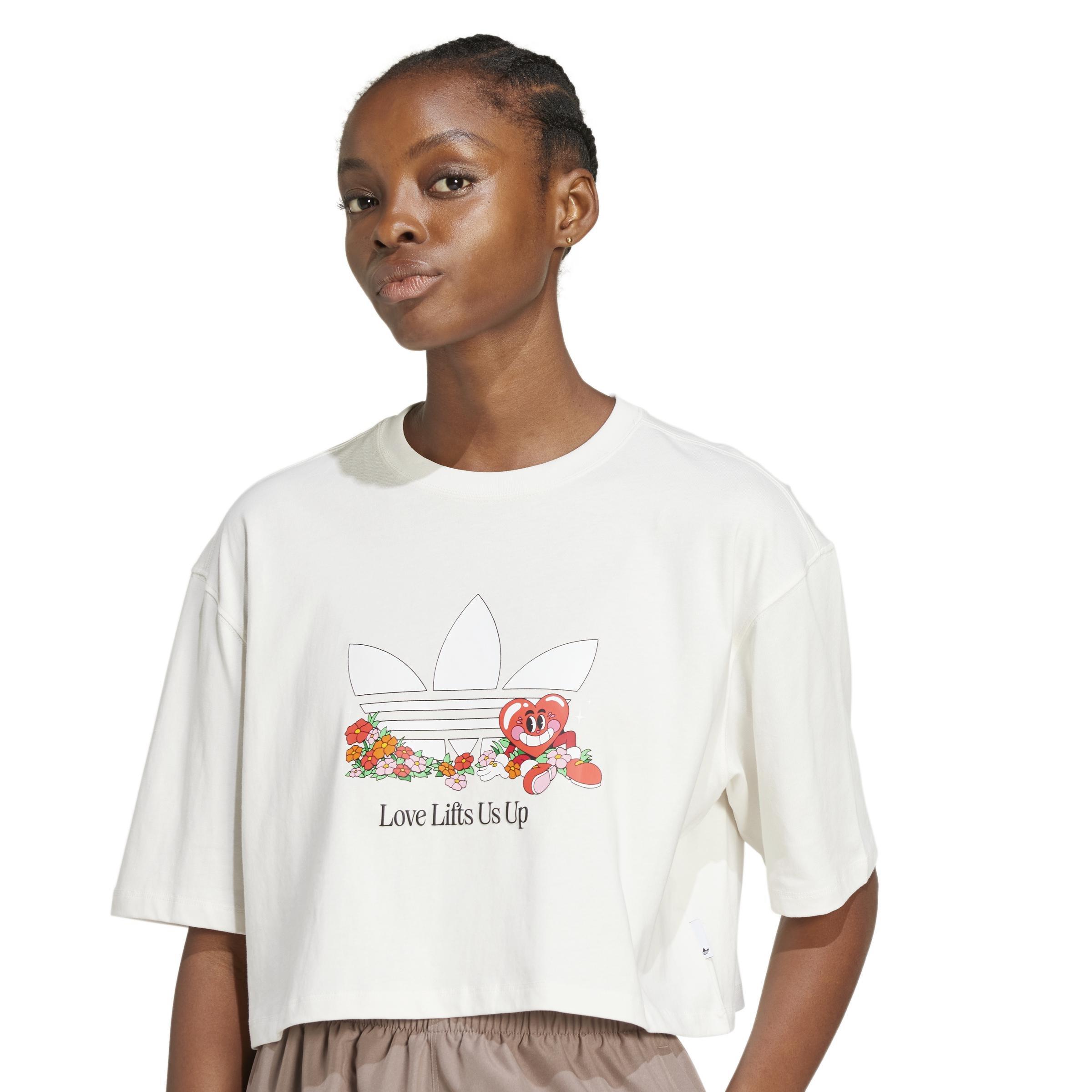 adidas Originals Graphic T-Shirt, White, A901_ONE, large image number 5