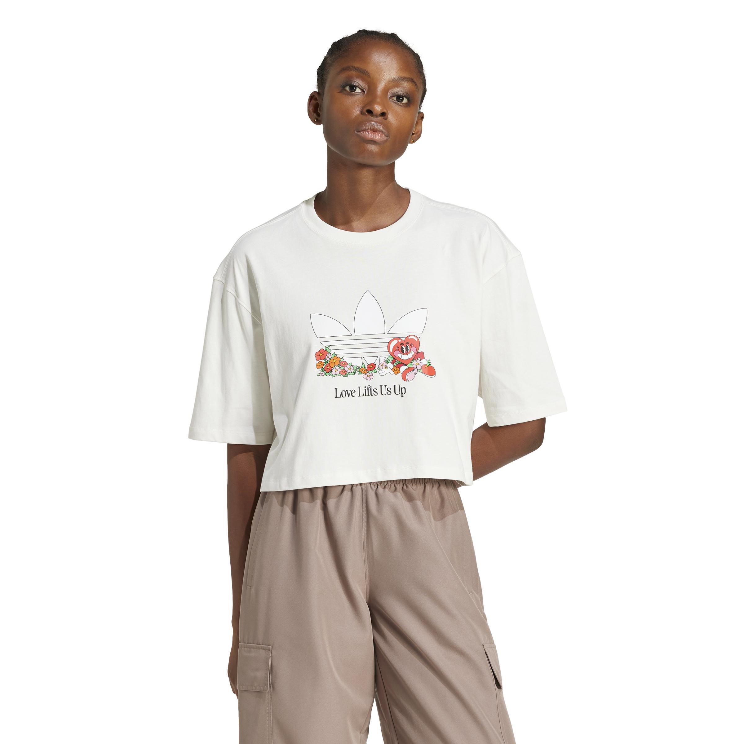 adidas Originals Graphic T-Shirt, White, A901_ONE, large image number 8