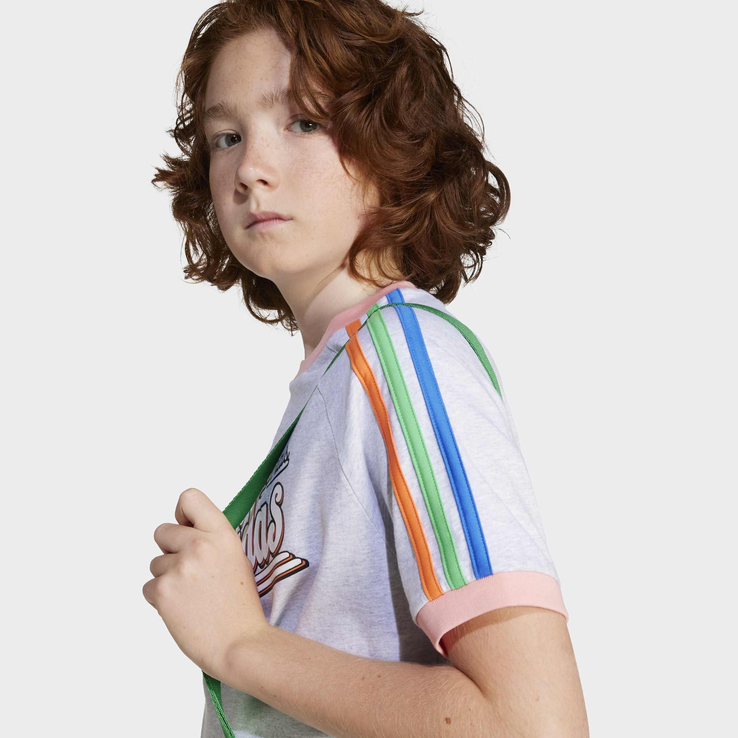 Kids Unisex 3-Stripes T-Shirt, Grey, A901_ONE, large image number 3