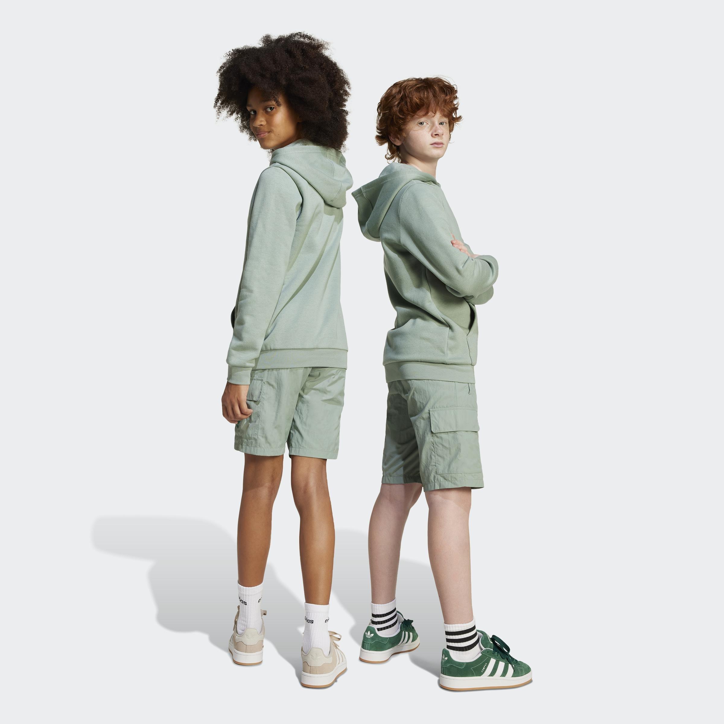 Kids Unisex Cargo Shorts, Green, A901_ONE, large image number 2