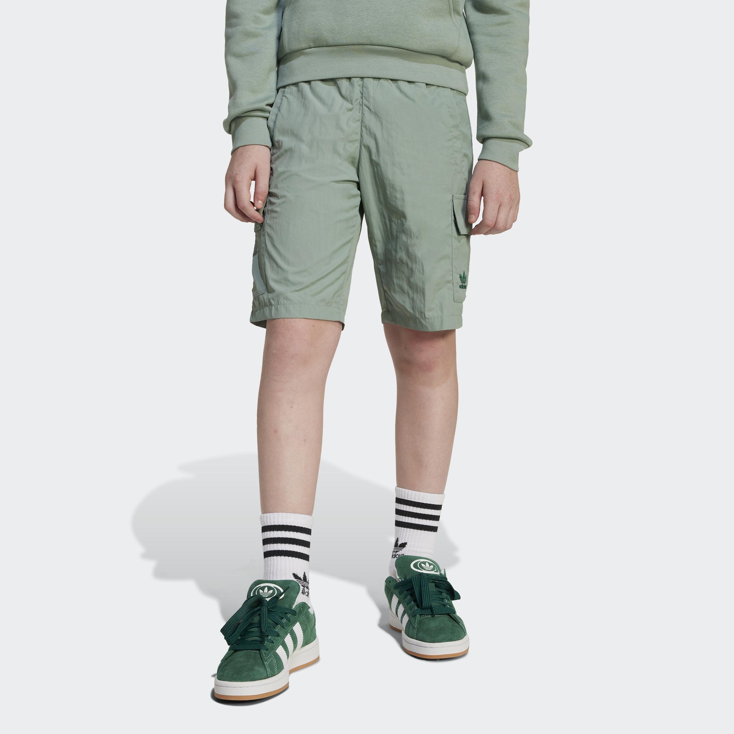 Kids Unisex Cargo Shorts, Green, A901_ONE, large image number 5