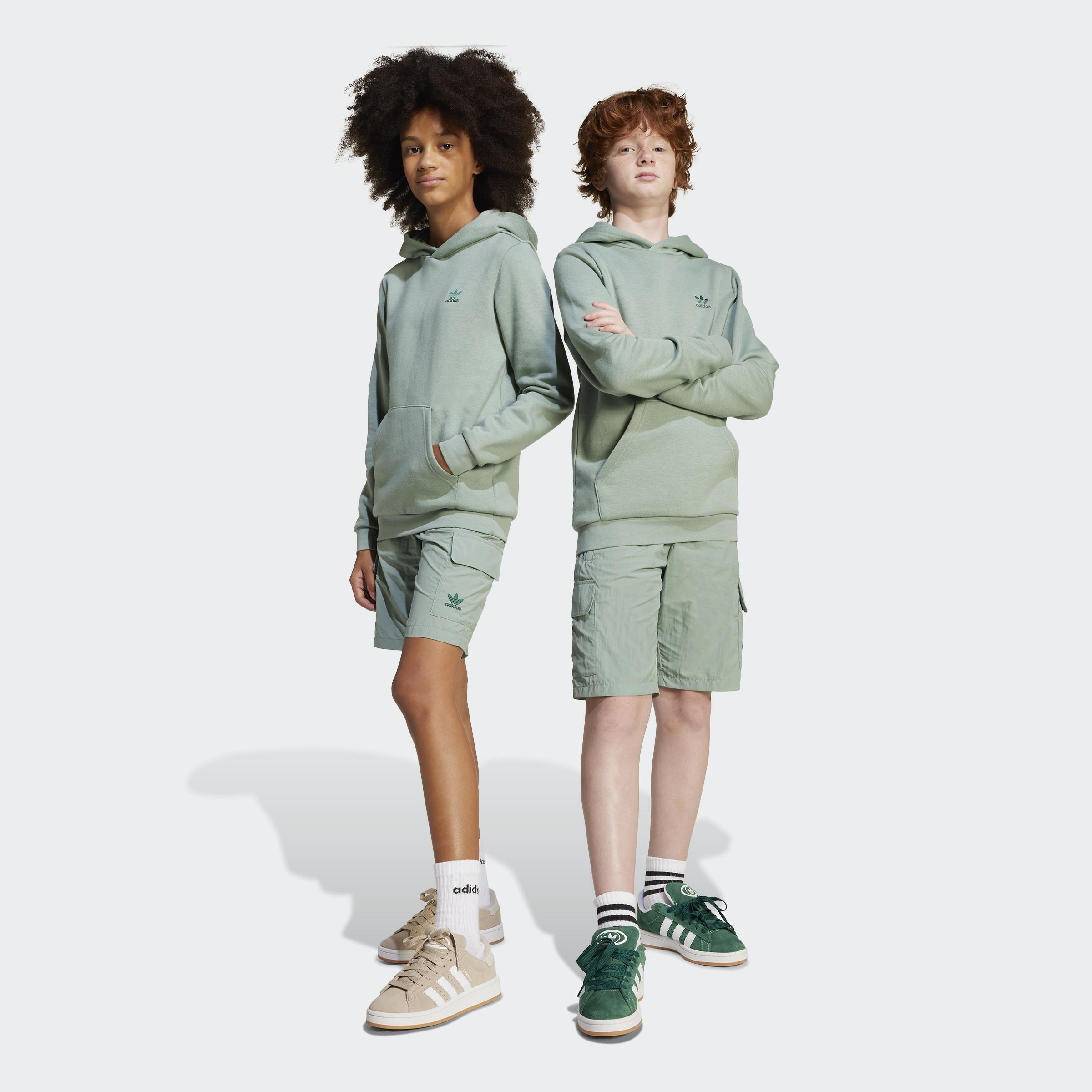 Kids Unisex Cargo Shorts, Green, A901_ONE, large image number 6