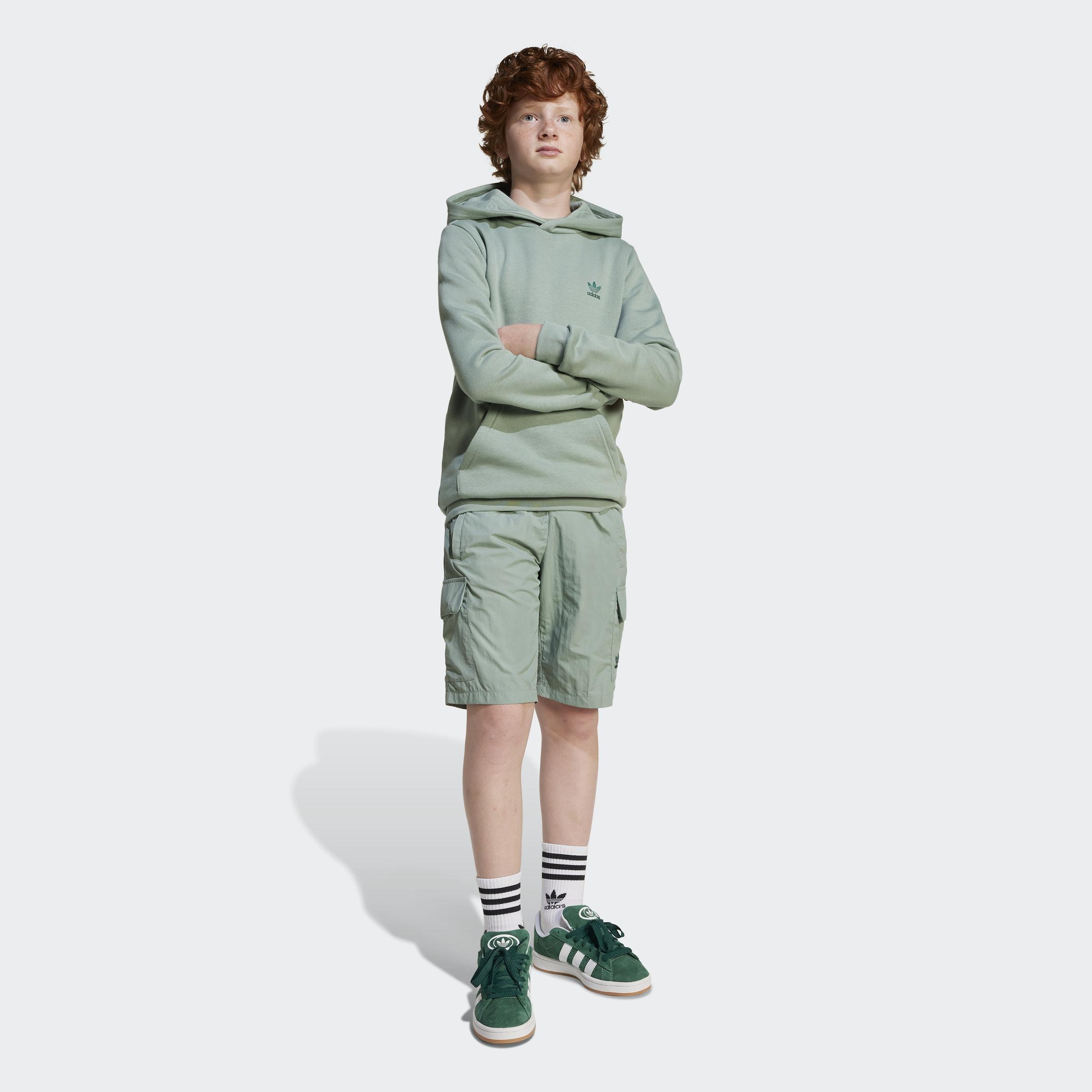 Kids Unisex Cargo Shorts, Green, A901_ONE, large image number 7