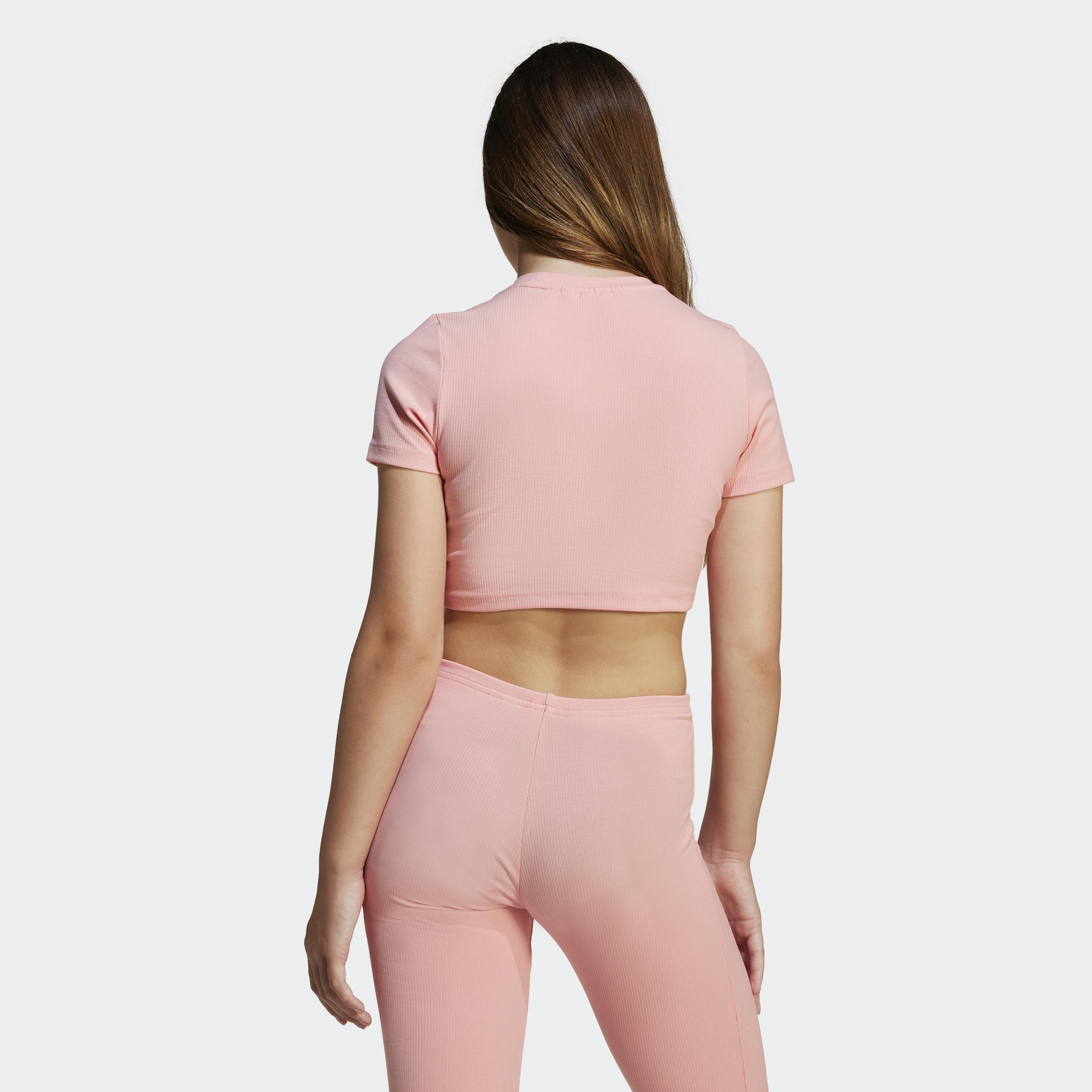 Kids Ribbed Crop Tee, Pink, A901_ONE, large image number 3