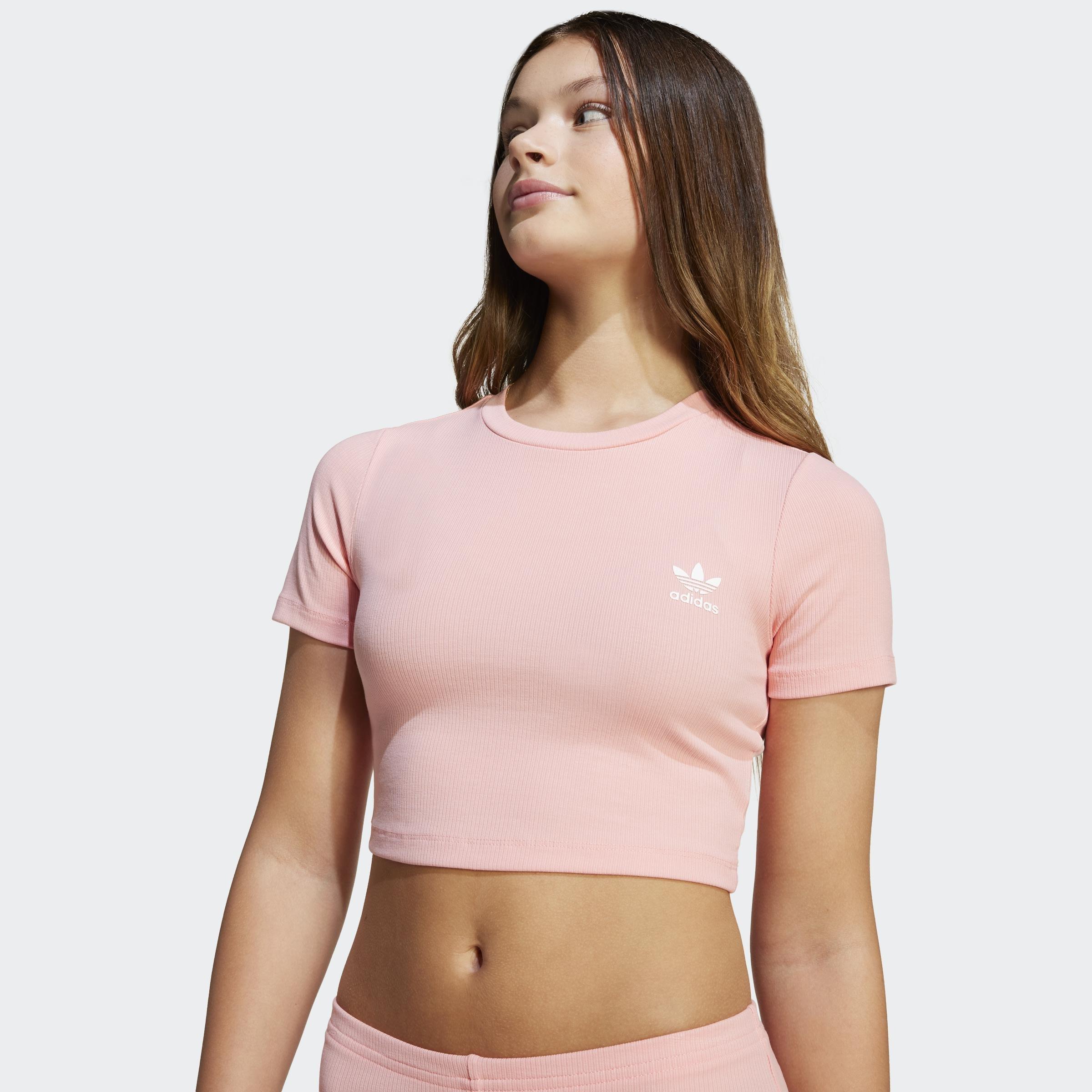 Kids Ribbed Crop Tee, Pink, A901_ONE, large image number 7