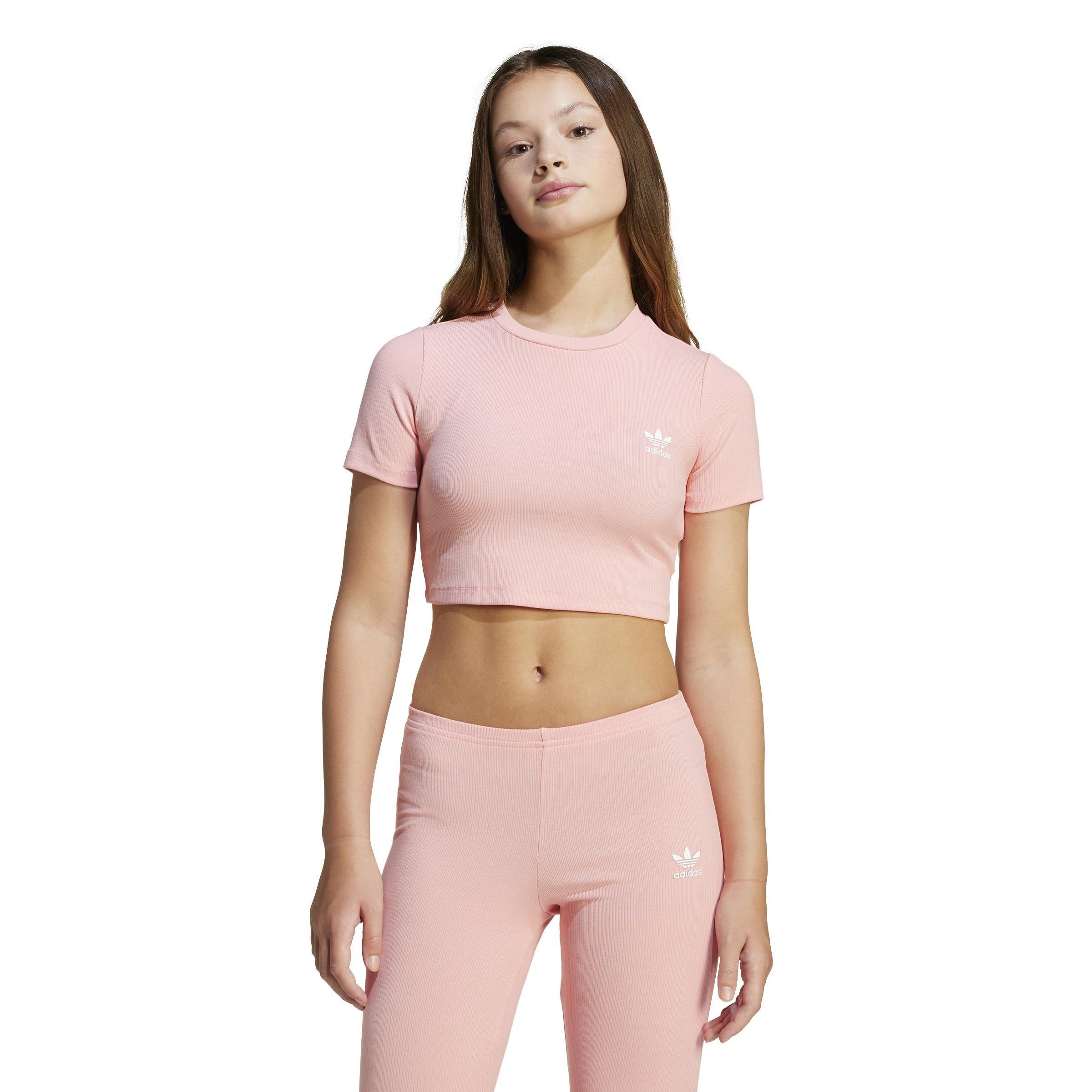 Kids Ribbed Crop Tee, Pink, A901_ONE, large image number 12