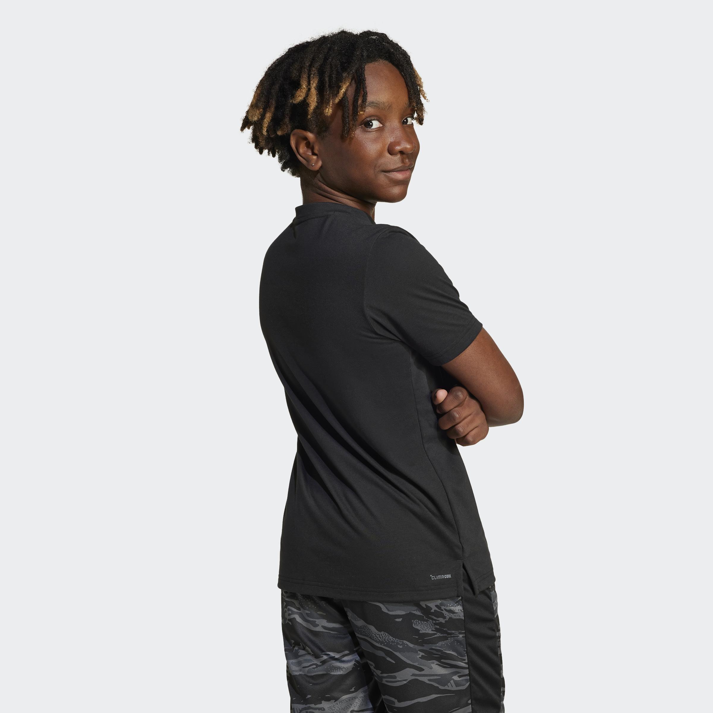 Kids Unisex Training Essentials Camo-Print T-Shirt, Black, A901_ONE, large image number 5