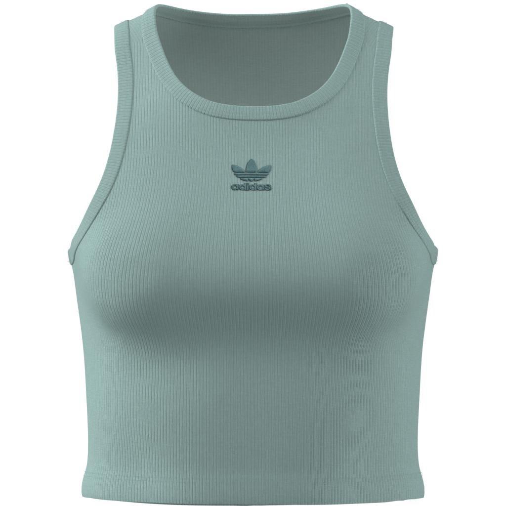 Essentials Ribbed Tank Top, Turquoise, A901_ONE, large image number 8