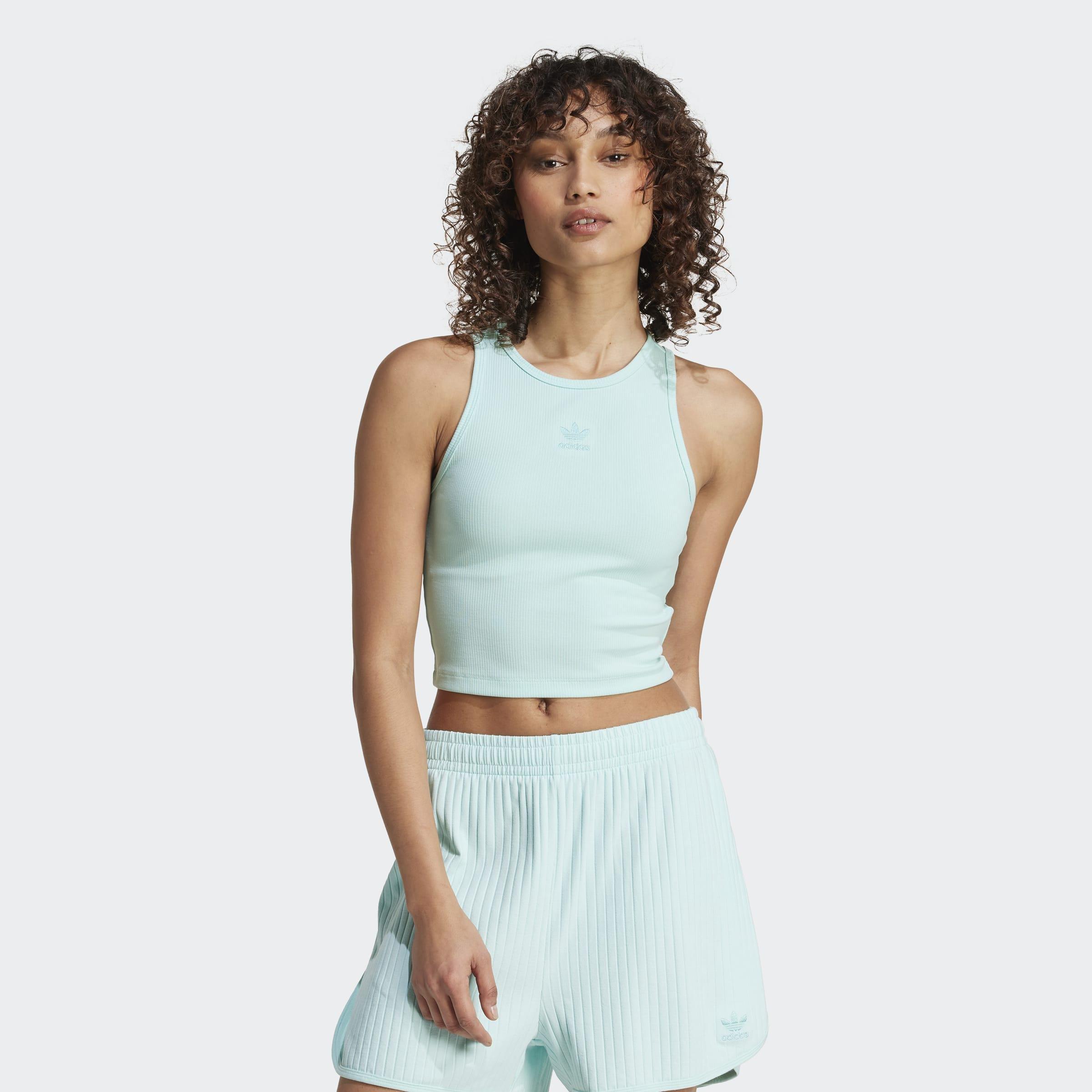 Essentials Ribbed Tank Top, Turquoise, A901_ONE, large image number 11
