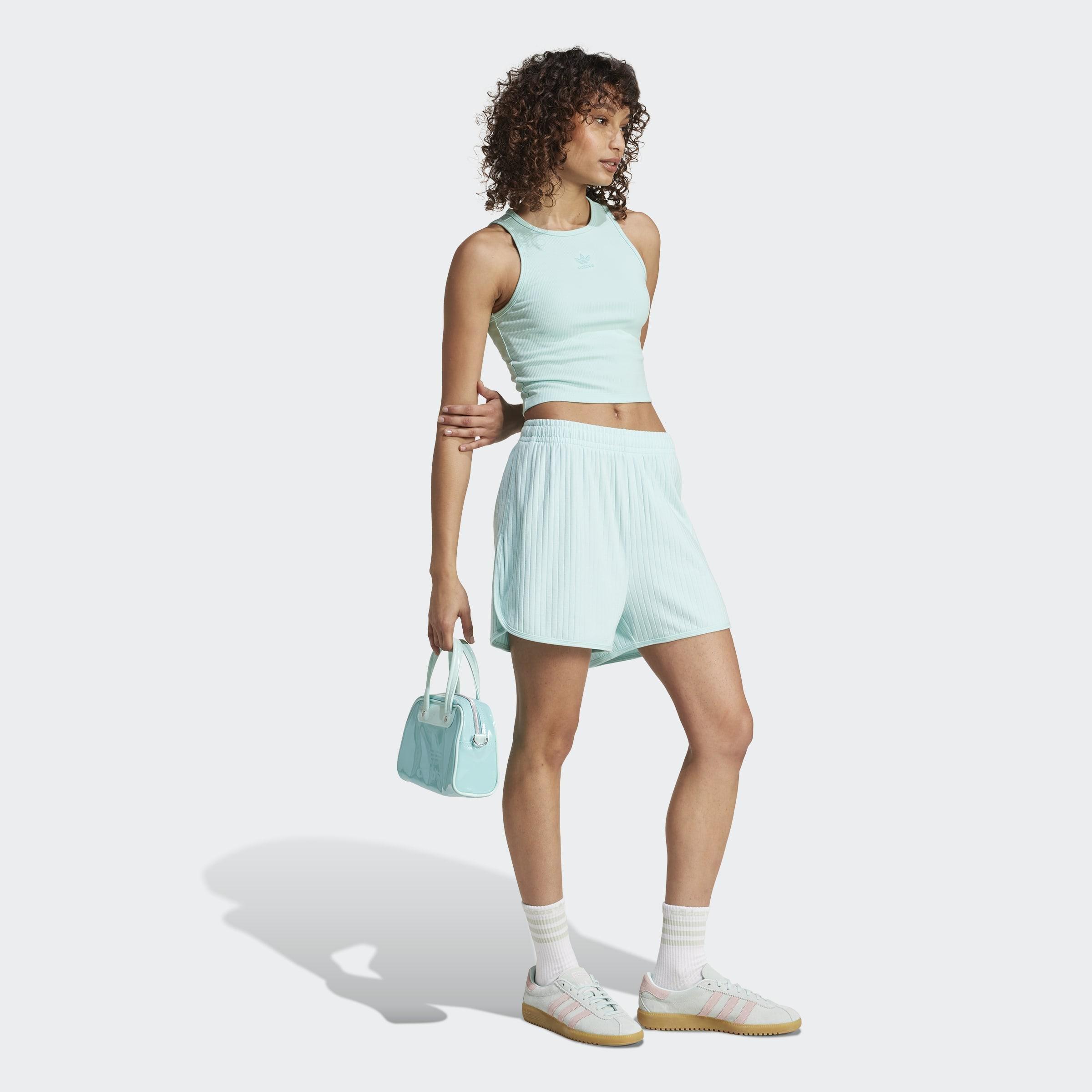 Essentials Ribbed Tank Top, Turquoise, A901_ONE, large image number 12