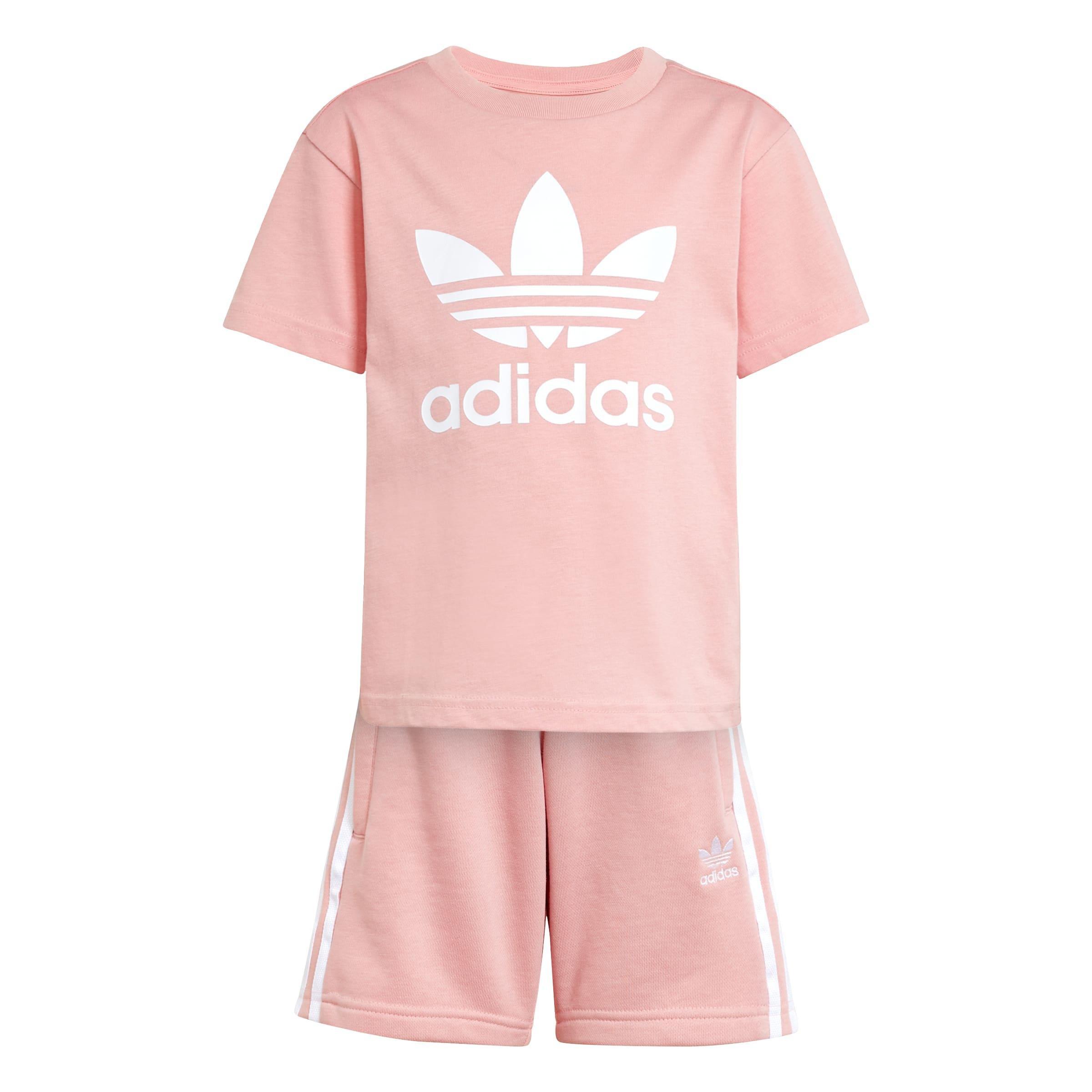 Kids Unisex Adicolor Shorts Tee Set, Pink, , large image number 0