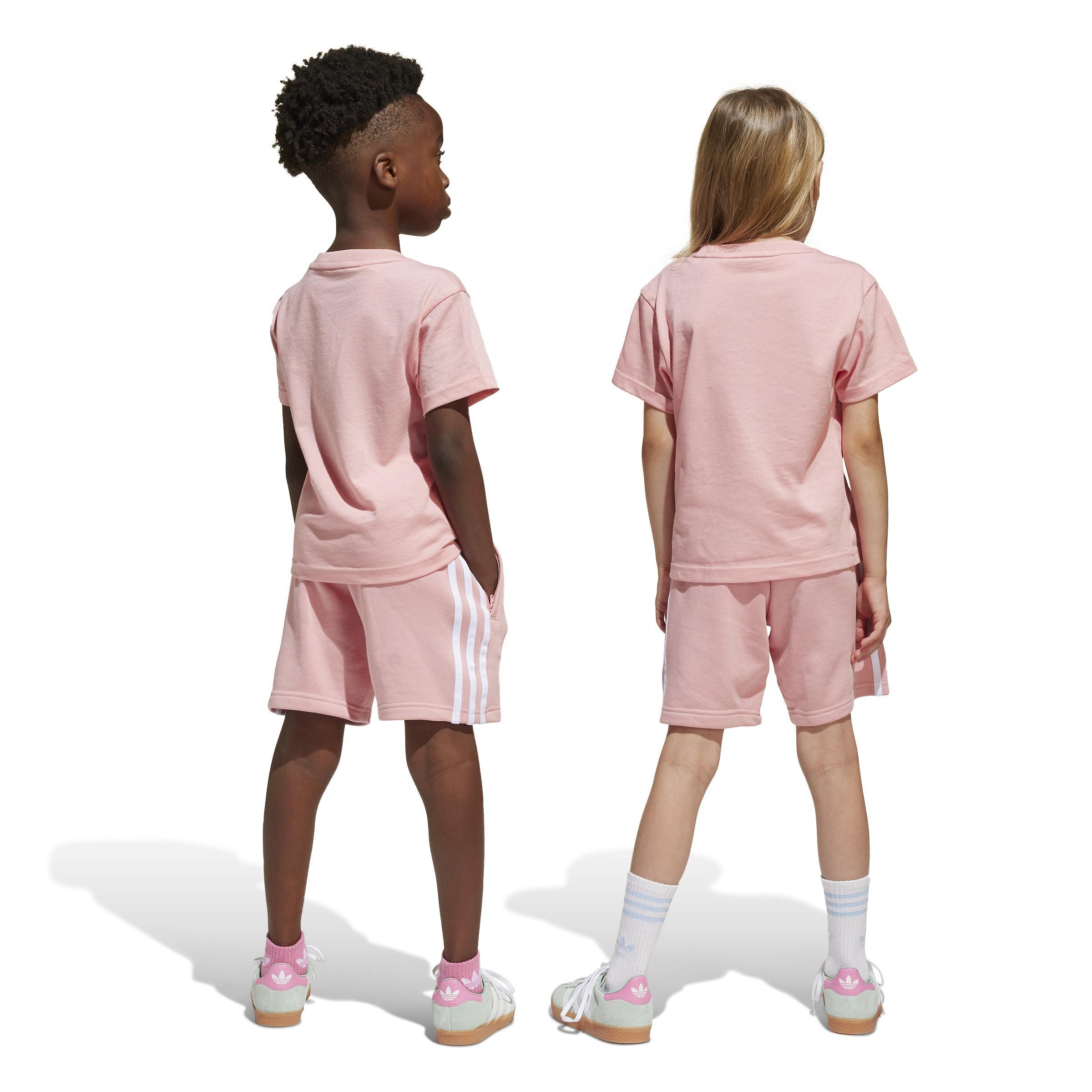 Kids Unisex Adicolor Shorts Tee Set, Pink, , large image number 1
