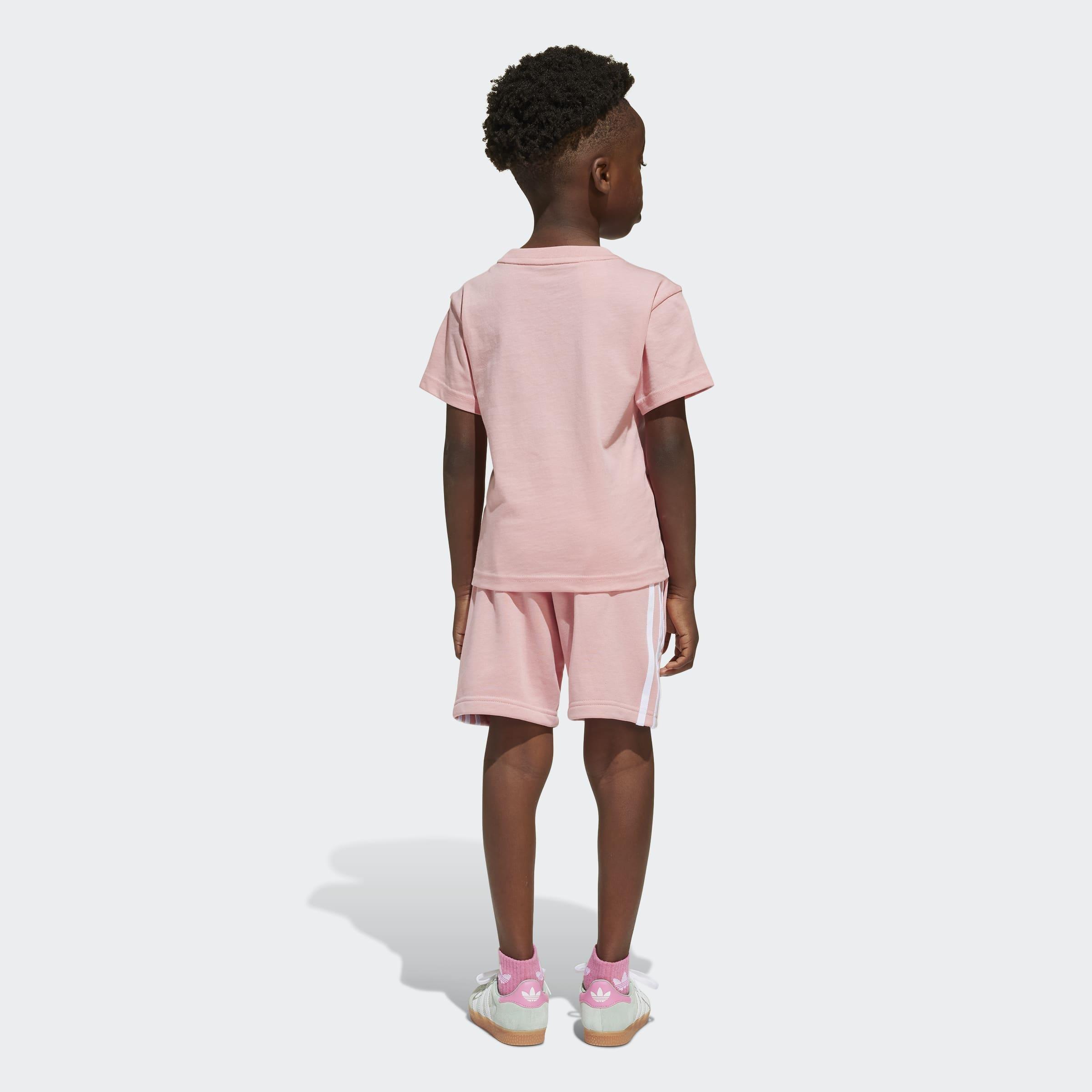 Kids Unisex Adicolor Shorts Tee Set, Pink, A901_ONE, medium