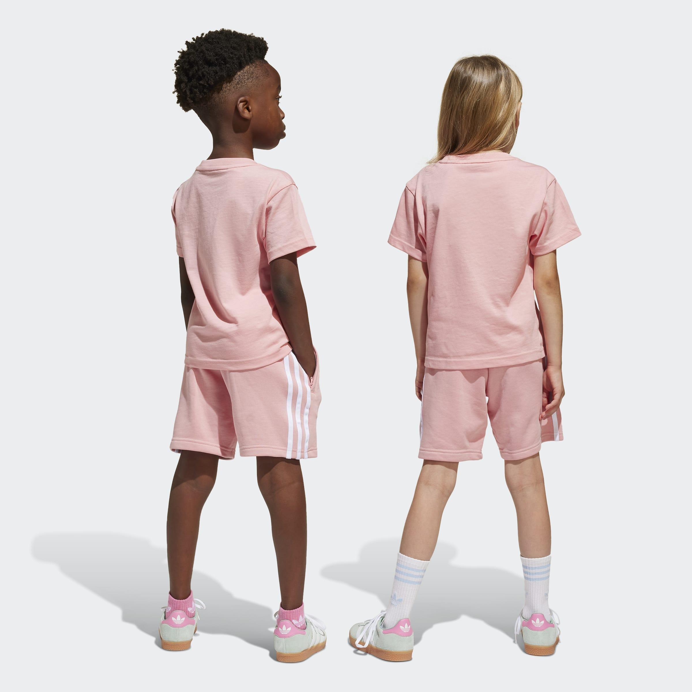Kids Unisex Adicolor Shorts Tee Set, Pink, , large image number 3