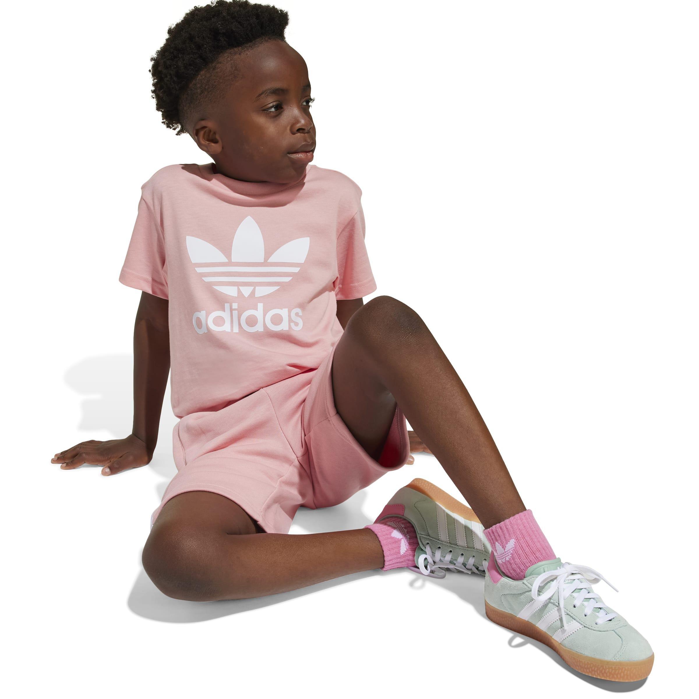 Kids Unisex Adicolor Shorts Tee Set, Pink, , large image number 5
