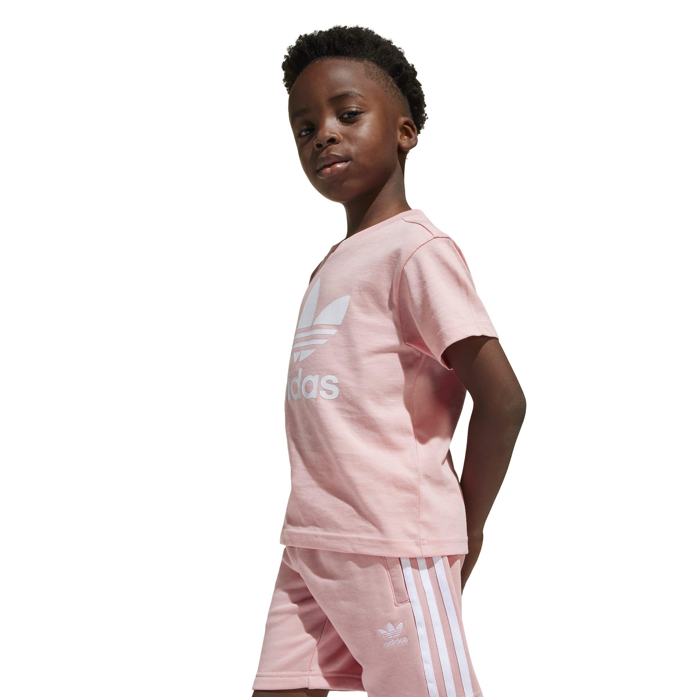 Kids Unisex Adicolor Shorts Tee Set, Pink, , large image number 6