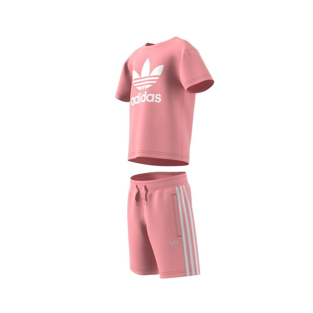 Kids Unisex Adicolor Shorts Tee Set, Pink, , large image number 9