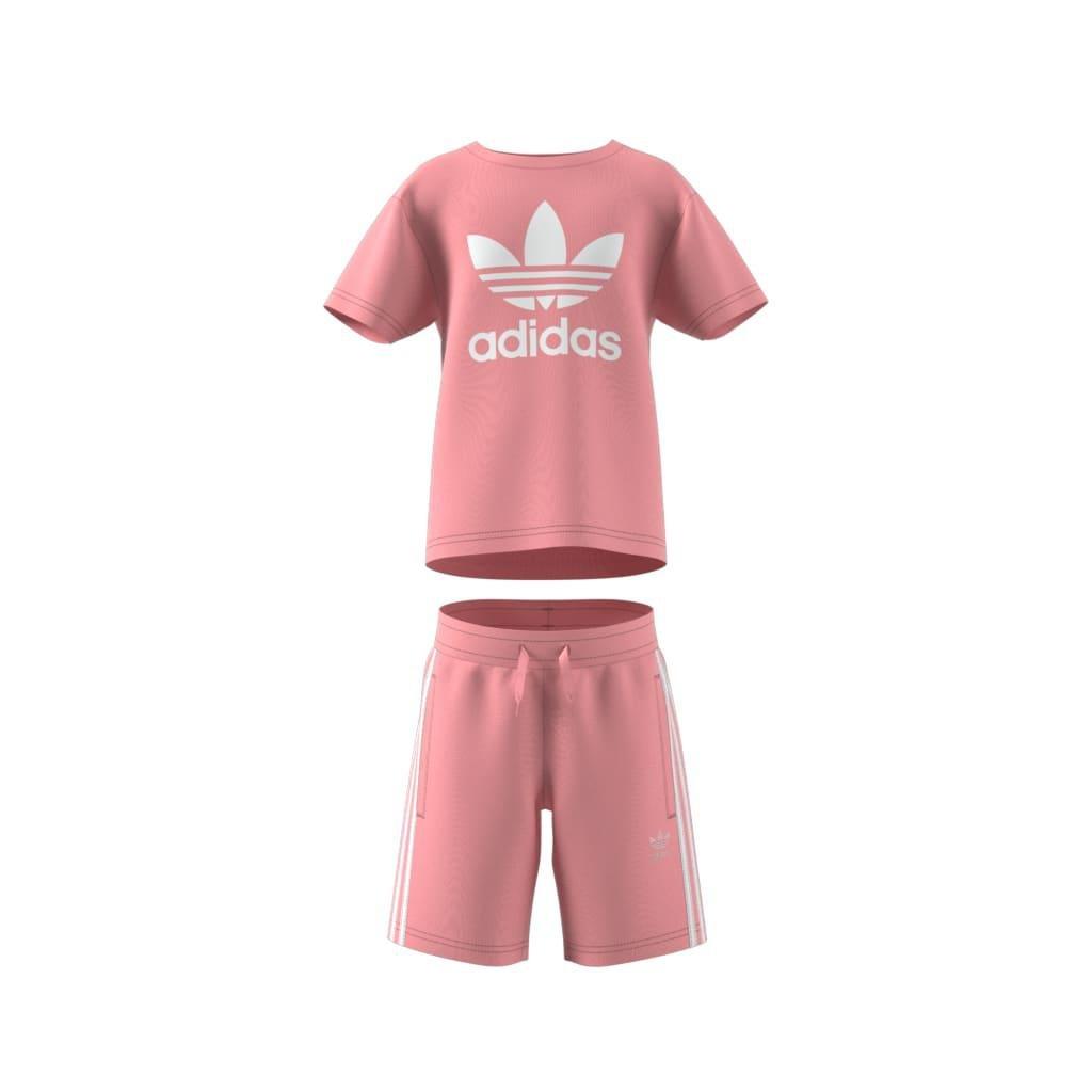Kids Unisex Adicolor Shorts Tee Set, Pink, , large image number 10