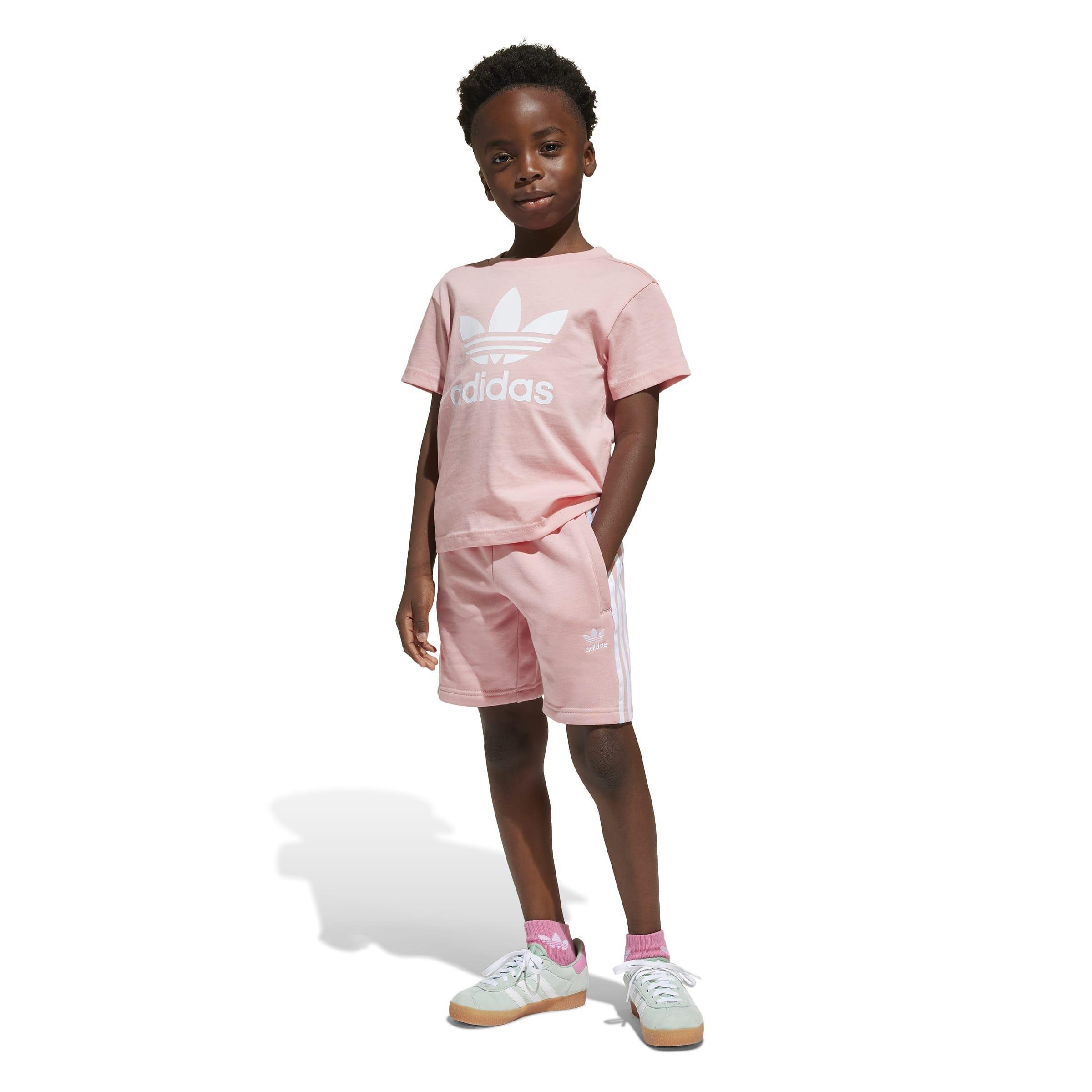 Kids Unisex Adicolor Shorts Tee Set, Pink, , large image number 12