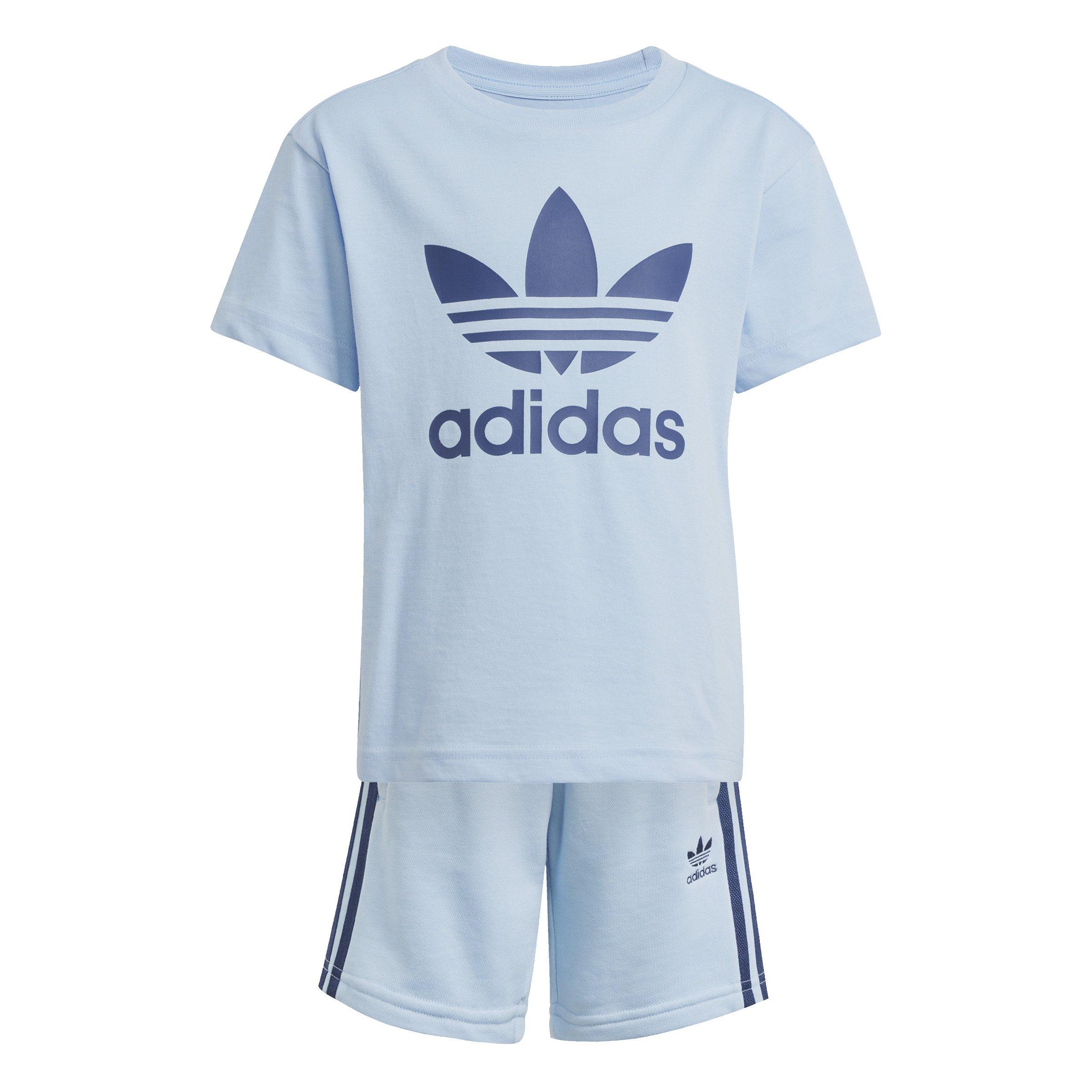 Kids Unisex Adicolor Shorts T-Shirt Set, Blue, A901_ONE, large image number 0