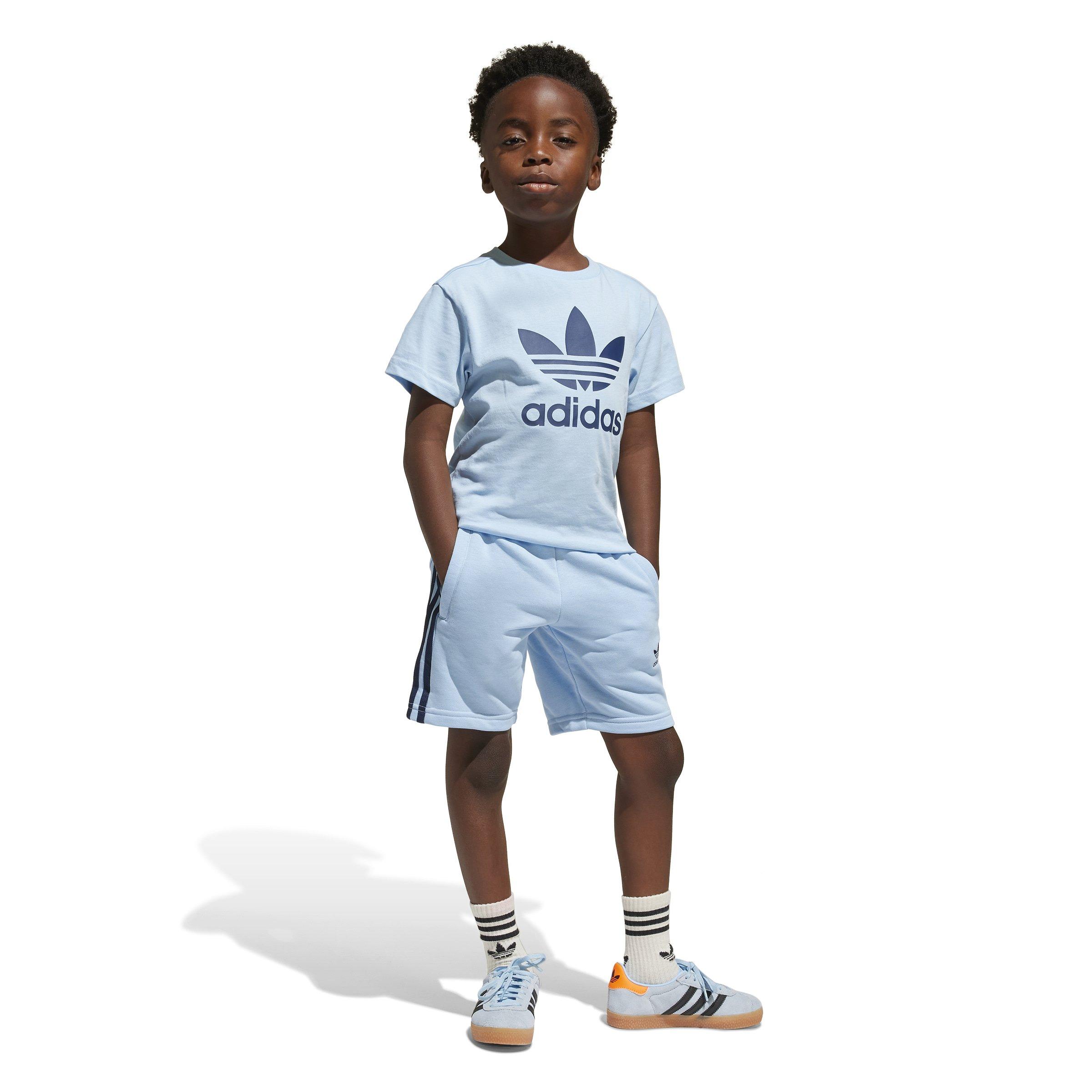 Kids Unisex Adicolor Shorts T-Shirt Set, Blue, A901_ONE, large image number 1