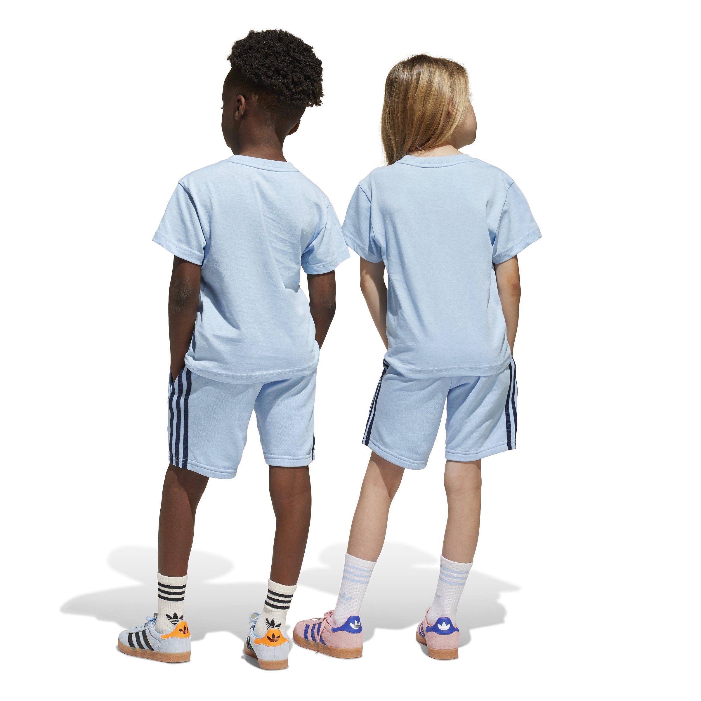 Kids Unisex Adicolor Shorts T-Shirt Set, Blue, A901_ONE, large image number 4