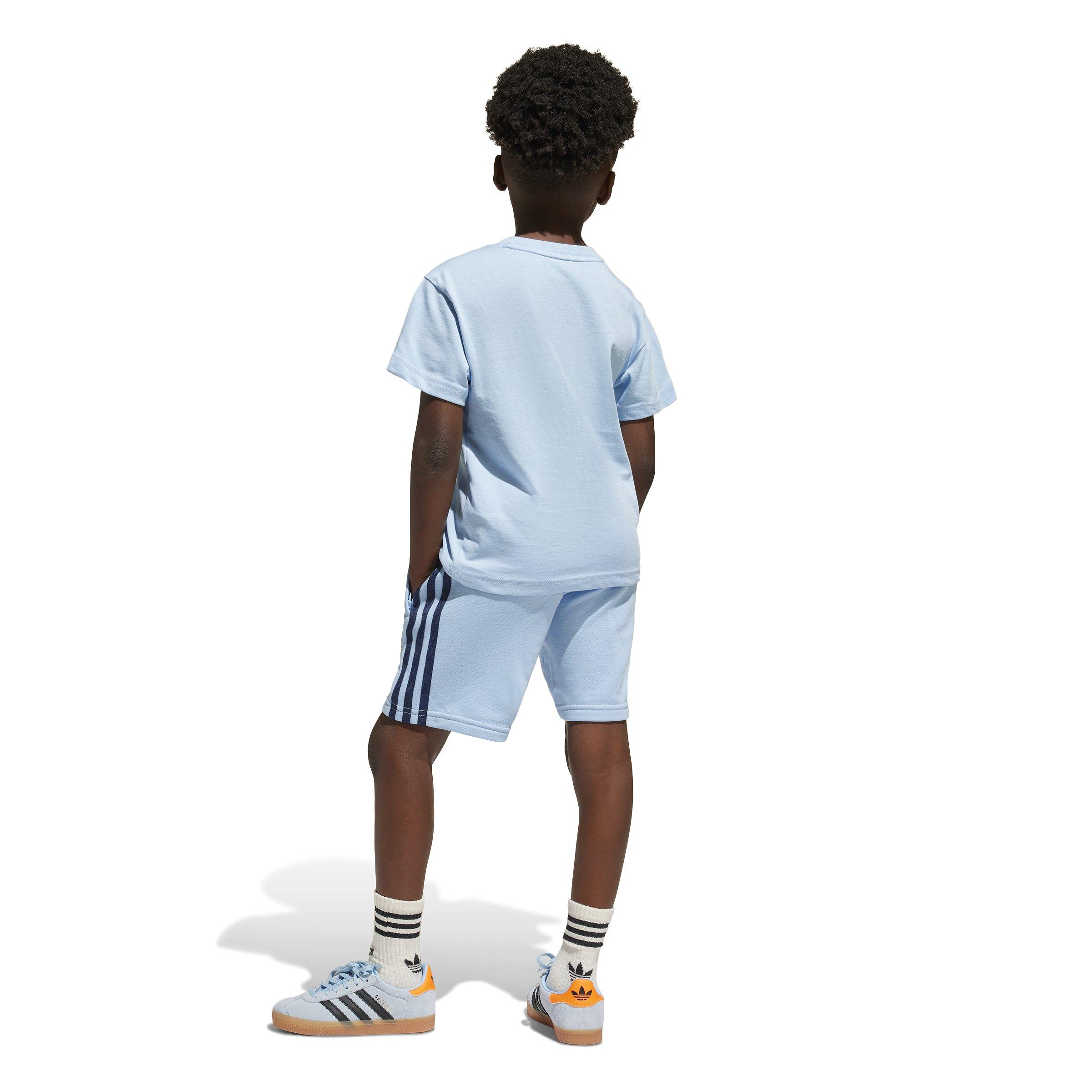 Kids Unisex Adicolor Shorts T-Shirt Set, Blue, A901_ONE, large image number 5