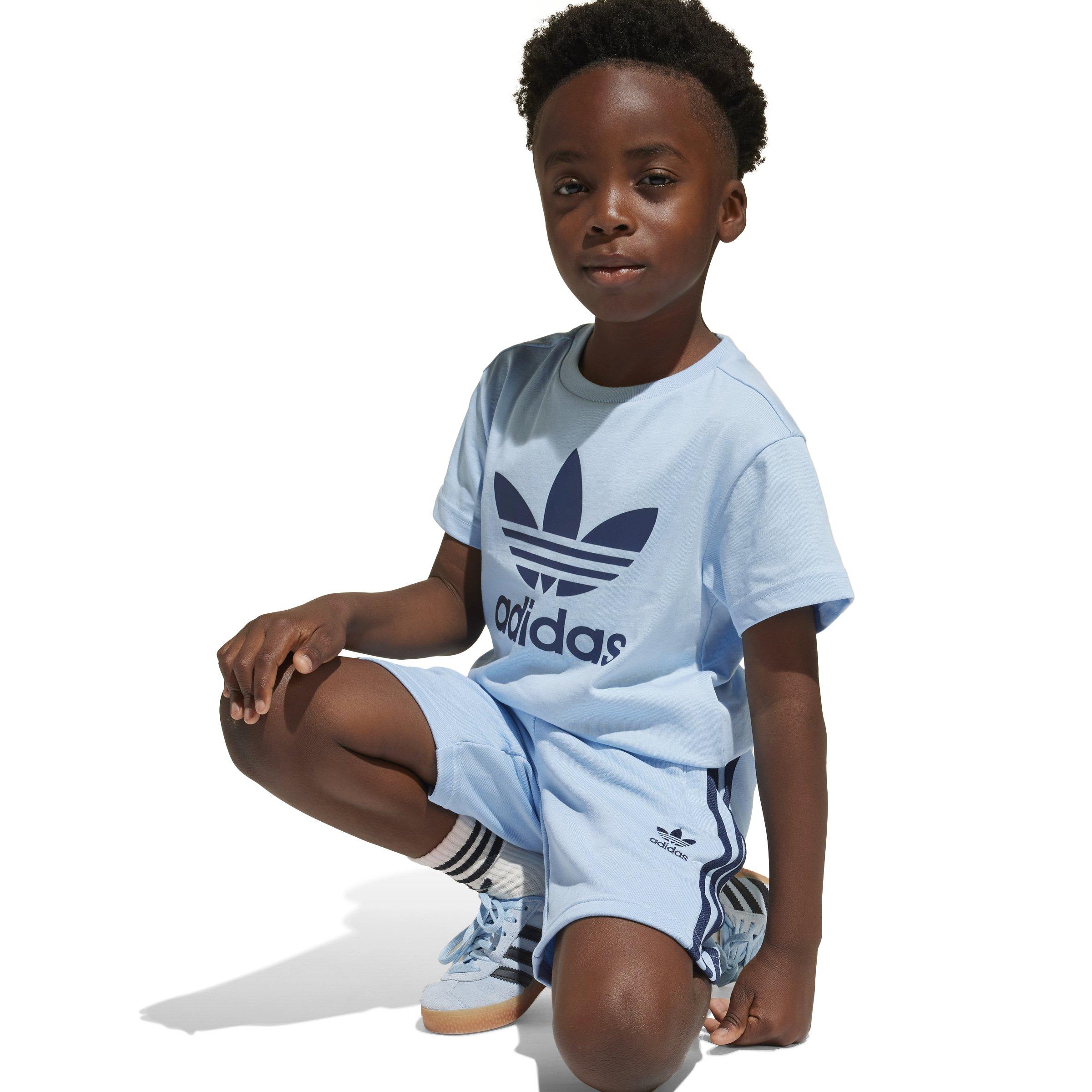 Kids Unisex Adicolor Shorts T-Shirt Set, Blue, A901_ONE, large image number 6